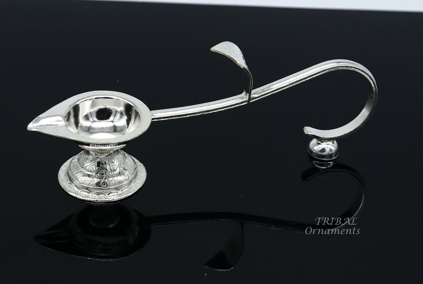 925 Vintage design Solid silver handmade kapoor deepak arti, temple utensils, silver diya, deepak, silver single joth kapoor Aarti art su826 - TRIBAL ORNAMENTS