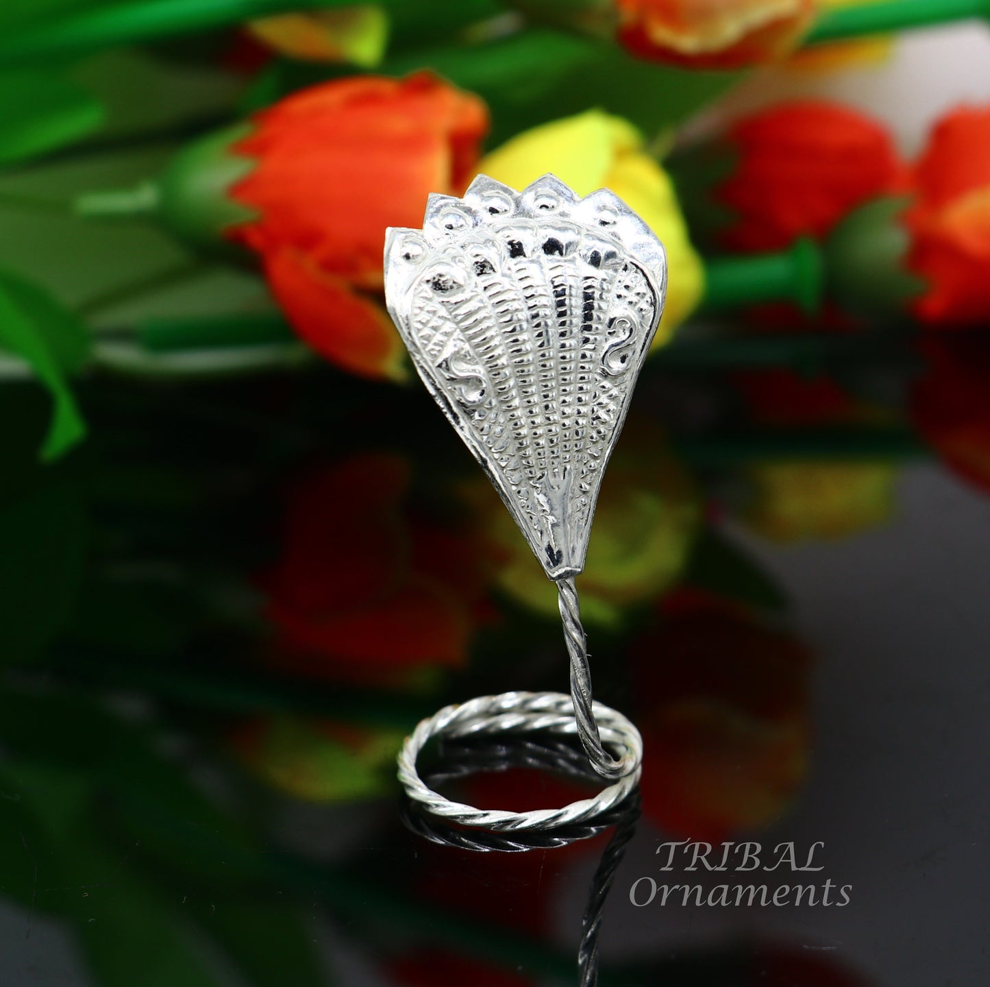 Solid silver handmade Divine Sheshnag PANCHMUKHI style mini snake or shiva snake for puja or worshipping, solid 5 FACE snake article su836 - TRIBAL ORNAMENTS
