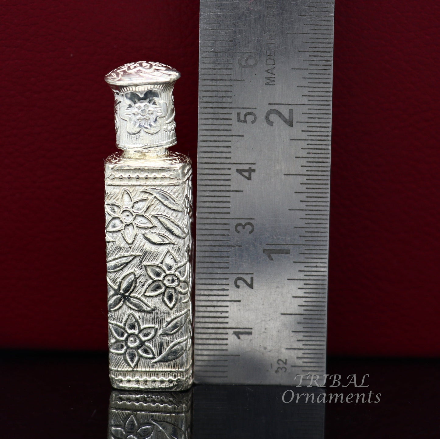 925 sterling silver handmade fabulous floral work trinket box, container box, sindur/kumkum box, Vermilion brides art stb375 - TRIBAL ORNAMENTS