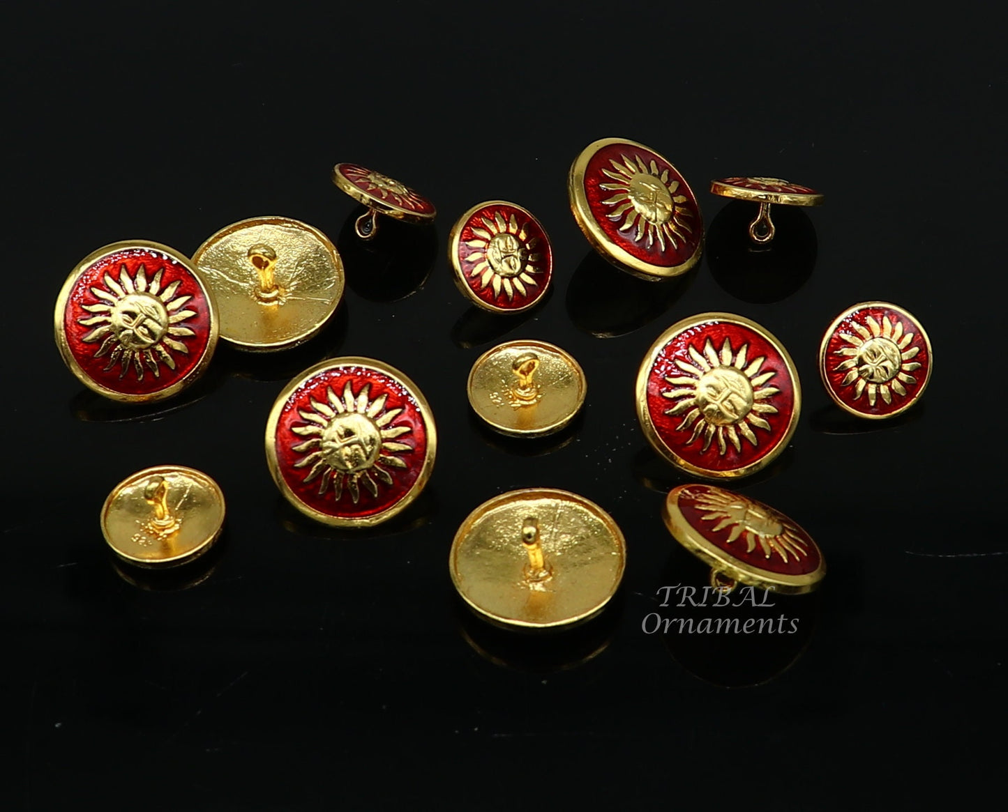 925 Sterling silver handmade gorgeous sun face design buttons set of 13 pc for men's coat or suit, best jewelry for all occasions btn26 - TRIBAL ORNAMENTS