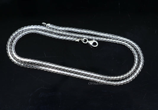 3 mm 18" to 24" long chain 925 sterling silver handmade unique style chain, necklace chain, oxidized silver trendy chain ch164 - TRIBAL ORNAMENTS