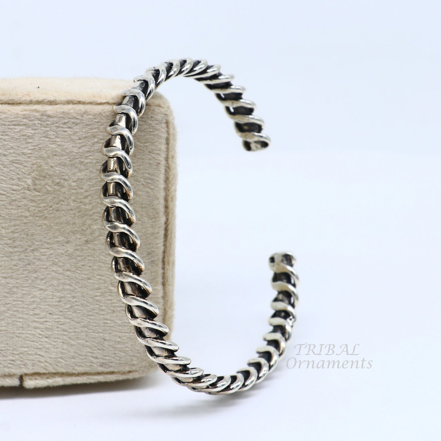 Vintage unique design stylish cuff kada adjustable bracelet, 925 sterling silver wrist jewelry for boy's and girl's, best gifting cuff107 - TRIBAL ORNAMENTS
