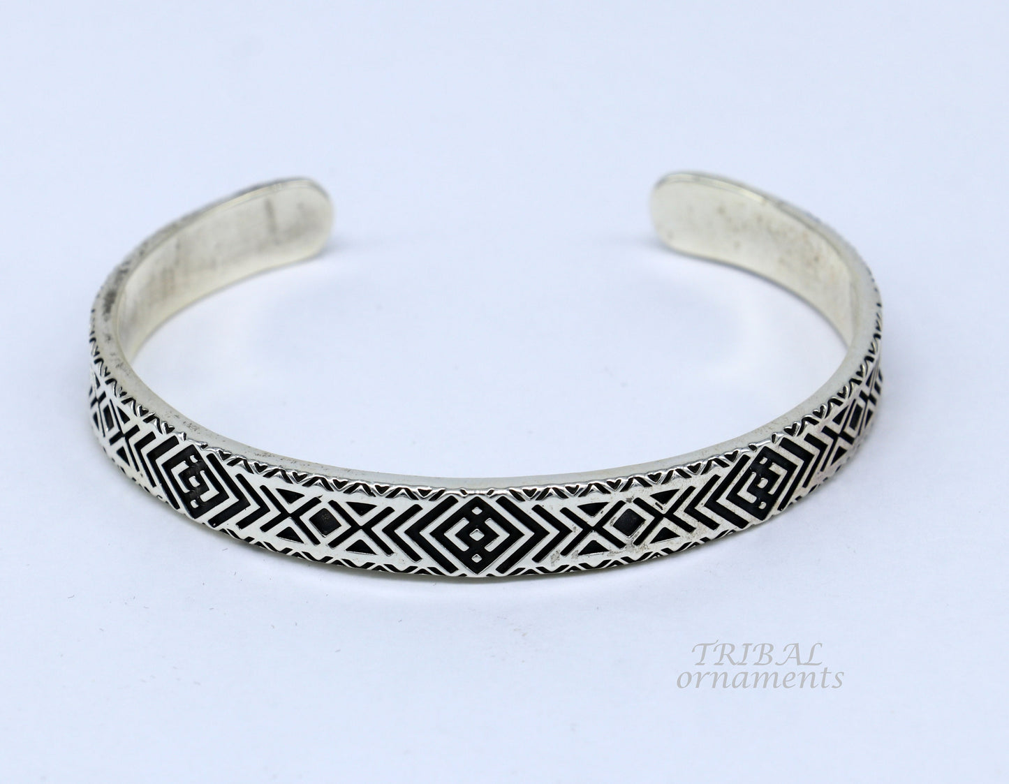 925 sterling silver handcrafted vintage style amazing cuff bangle kada bracelet, best gift for men's and girl's, adjustable kada cuff115 - TRIBAL ORNAMENTS