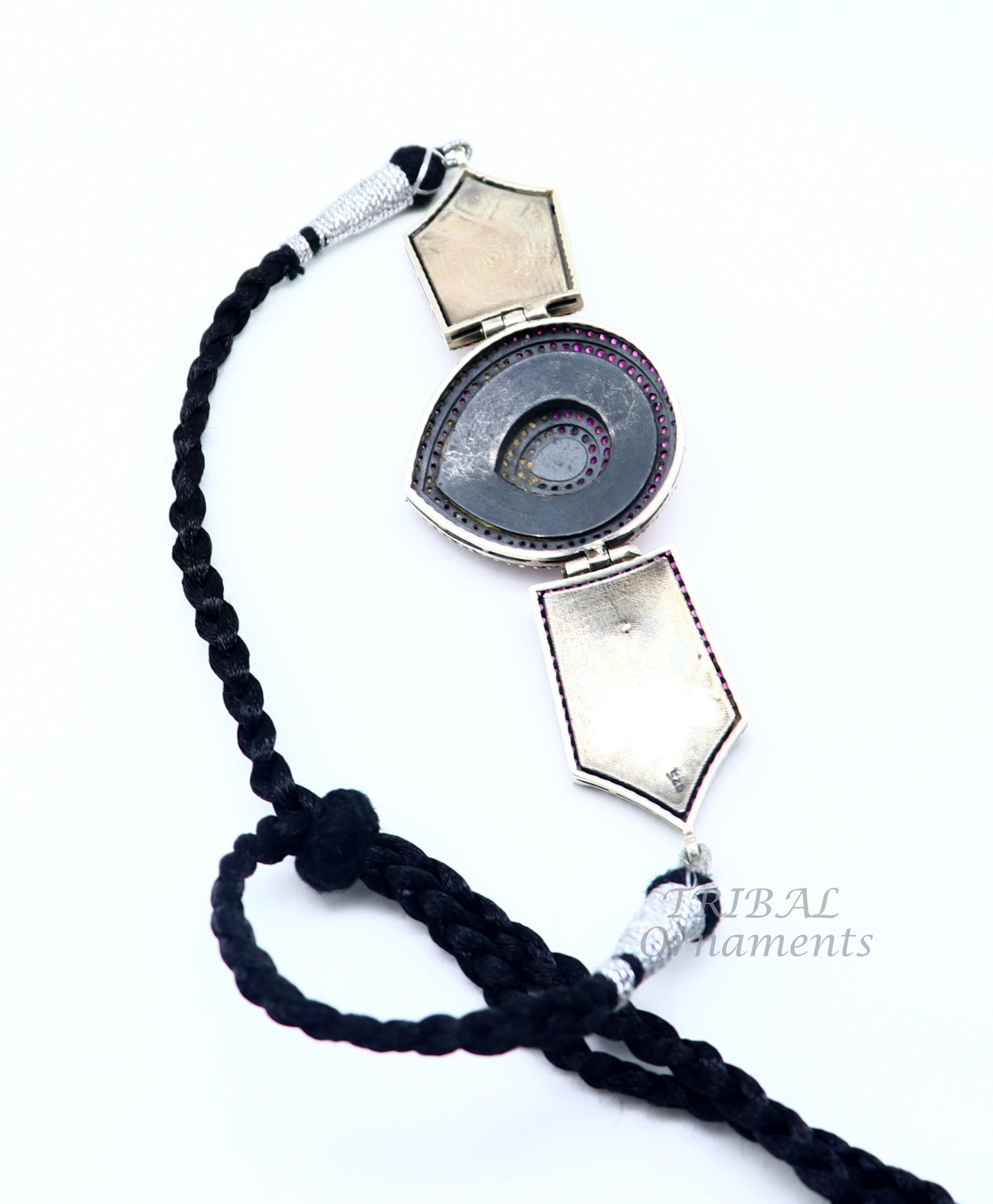 925 sterling silver handmade new fancy stylish red stone luxury necklace choker, best belly dance Guttapusalu necklace jewelry set481 - TRIBAL ORNAMENTS