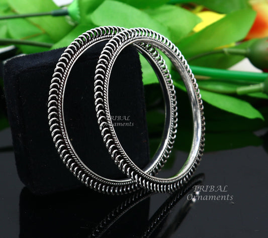 925 sterling silver handmade Vintage design amazing style bangle bracelet kada tribal ethnic jewelry best bride belly dance gifting ba154 - TRIBAL ORNAMENTS