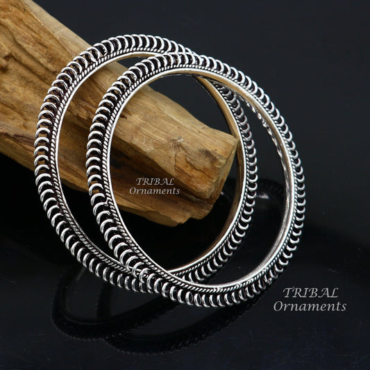 925 sterling silver handmade Vintage design amazing style bangle bracelet kada tribal ethnic jewelry best bride belly dance gifting ba154 - TRIBAL ORNAMENTS
