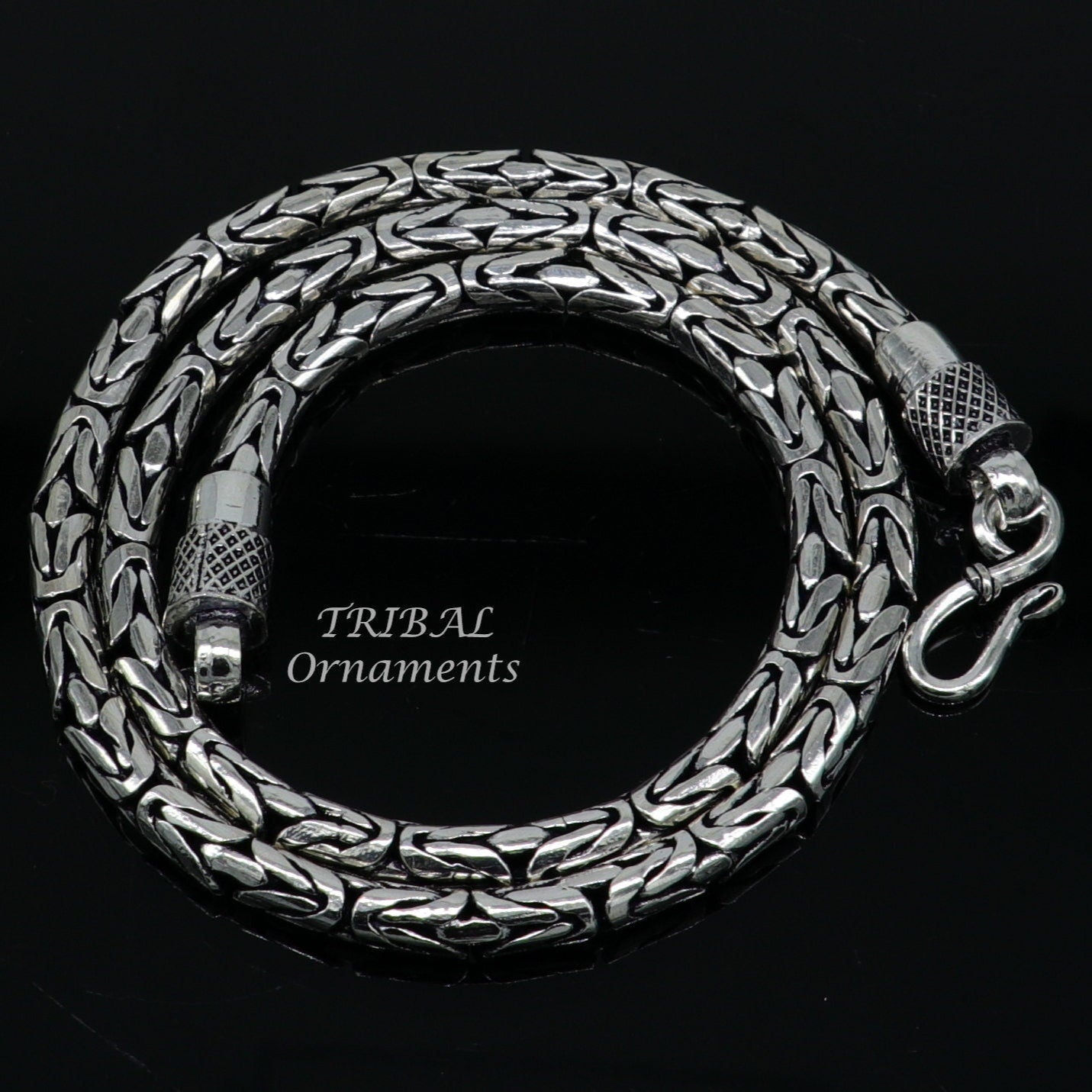 20.5" inches handmade solid vintage byzantine design chain heavy 4 mm necklace, amazing luxury royal gifting vintage designer jewelry ch126 - TRIBAL ORNAMENTS