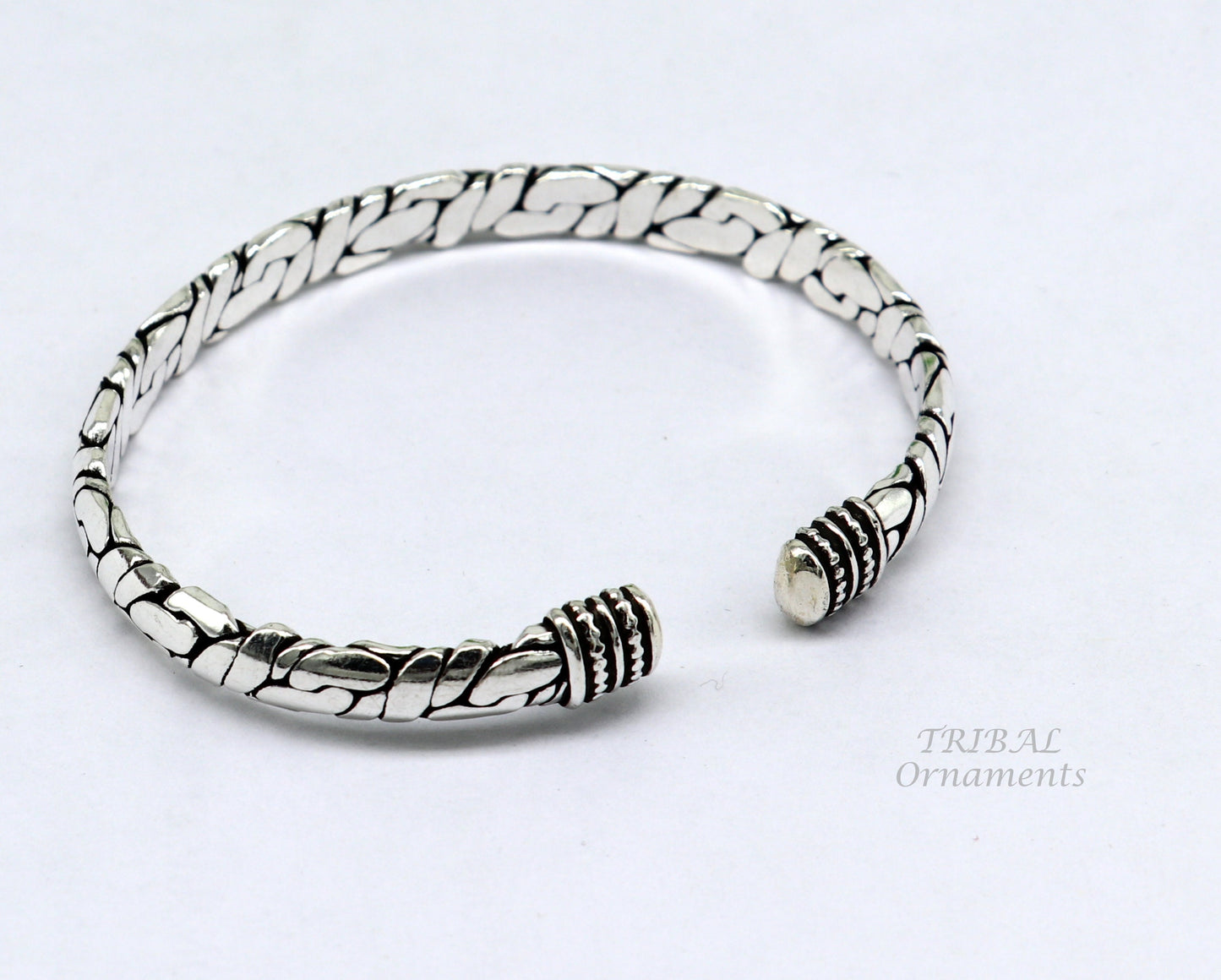 925 sterling silver cuff bracelet kada, amazing unisex vintage style handmade daily use ethnic bangles kada cuff129 - TRIBAL ORNAMENTS