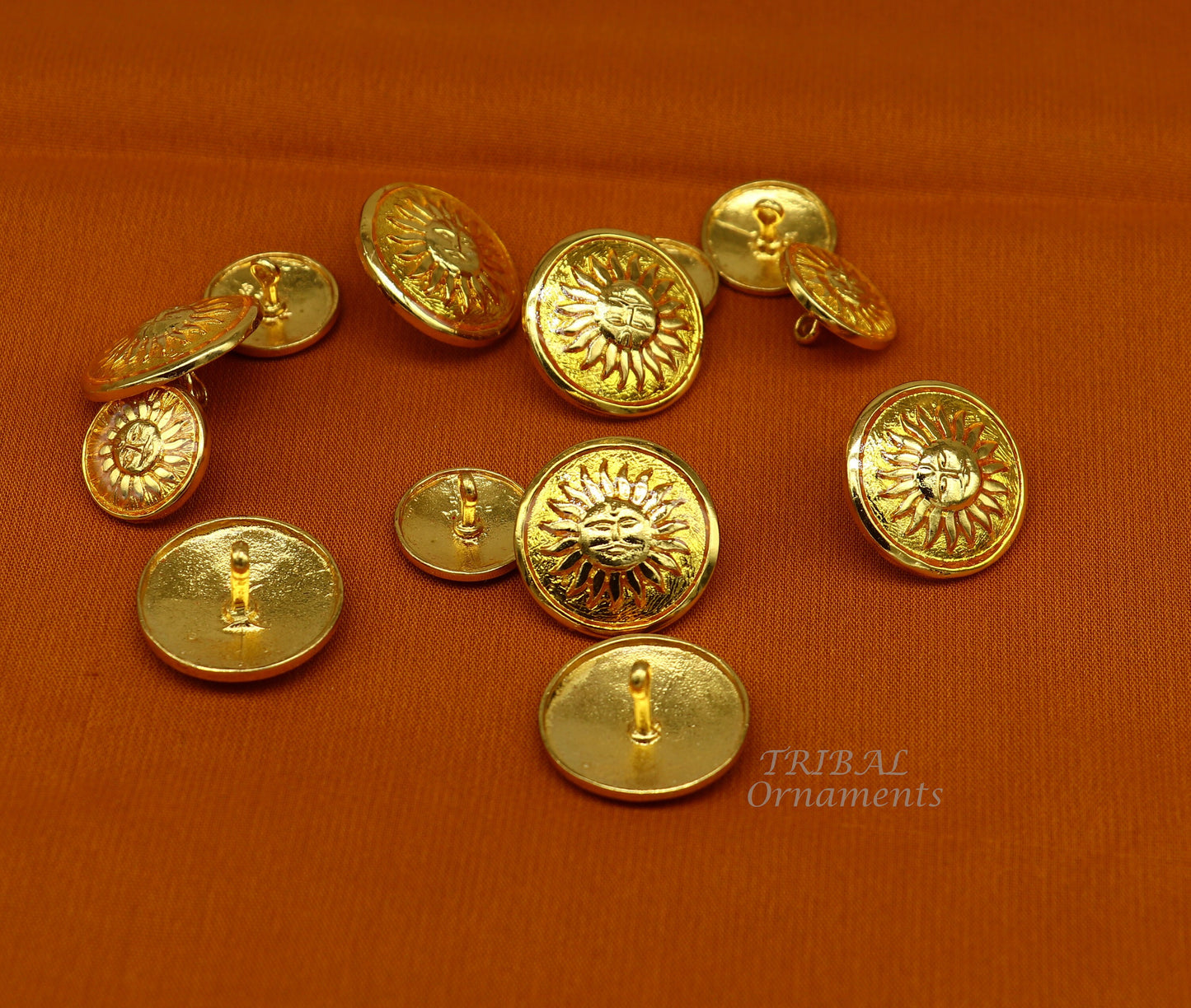 925 Sterling silver handmade gorgeous sun face design buttons set of 13 pc for men's coat or suit, best jewelry for all occasions btn22 - TRIBAL ORNAMENTS