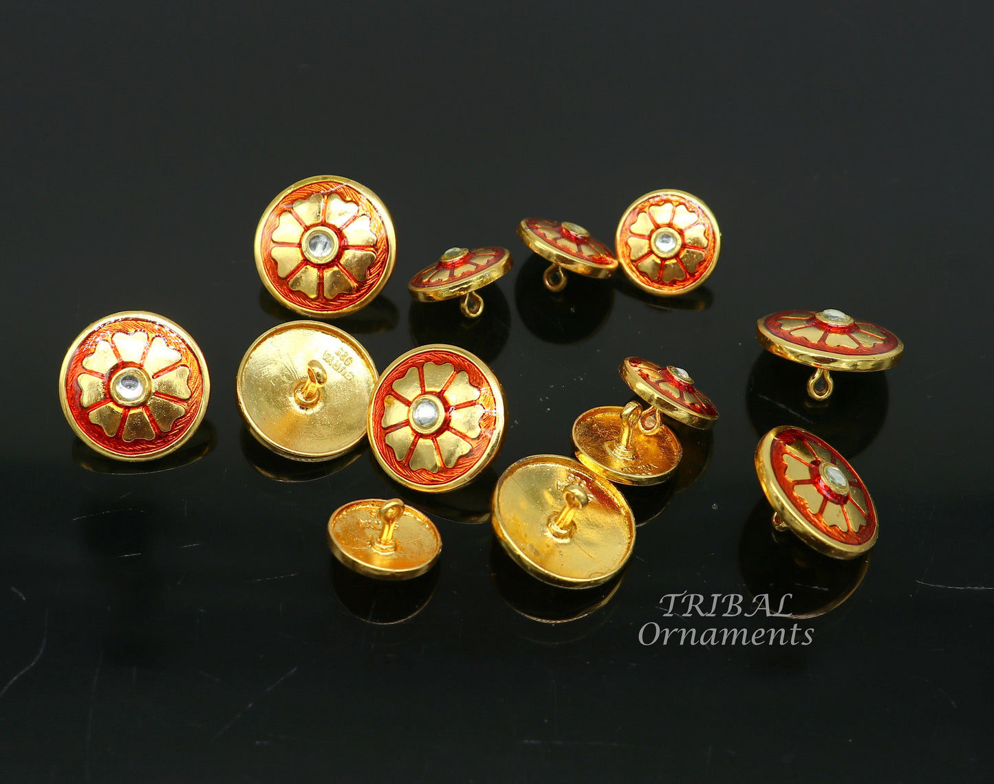 925 Sterling silver handmade gorgeous flower design buttons set of 13 pc for men's coat or suit, best jewelry for all occasions btn23 - TRIBAL ORNAMENTS