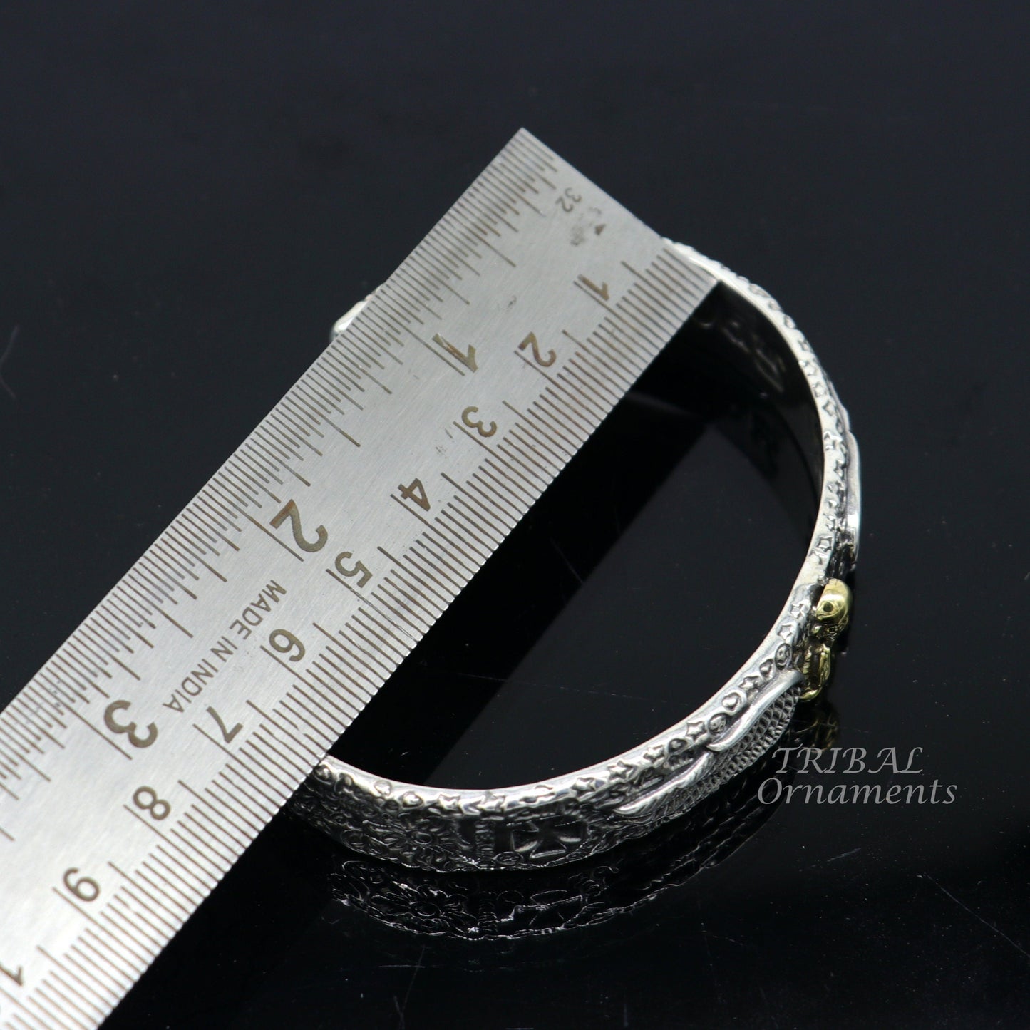 925 sterling silver vintage antique design handmade chitai work Sai baba design adjustable bangle bracelet kada customized jewelry cuff100 - TRIBAL ORNAMENTS