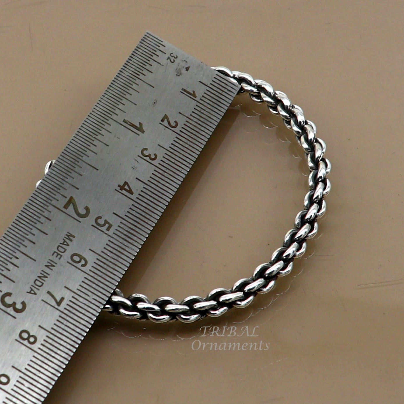 925 sterling silver handmade amazing customized solid bracelet kada, excellent gifting girl's or boy's bracelet stylish gifting kada cuff105 - TRIBAL ORNAMENTS