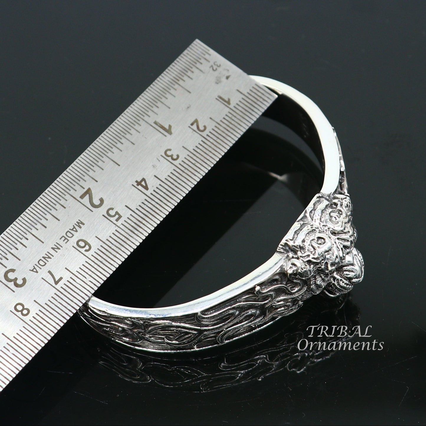 925 Sterling silver handmade excellent lion face solid cuff kada bracelet, amazing bracelet vintage style men's jewelry cuff106 - TRIBAL ORNAMENTS