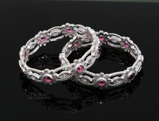 925 sterling silver handmade gorgeous multicolor stone stylish bangle excellent brides Wedding tribal personalized jewelry ba169 - TRIBAL ORNAMENTS