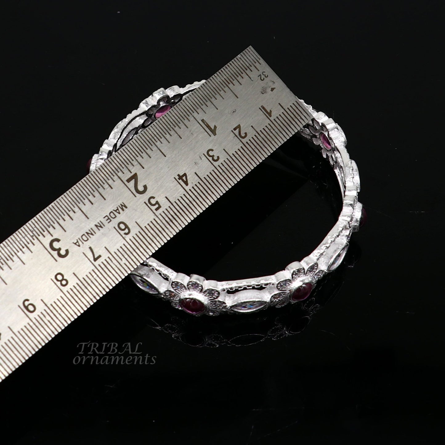 925 sterling silver handmade gorgeous multicolor stone stylish bangle excellent brides Wedding tribal personalized jewelry ba169 - TRIBAL ORNAMENTS