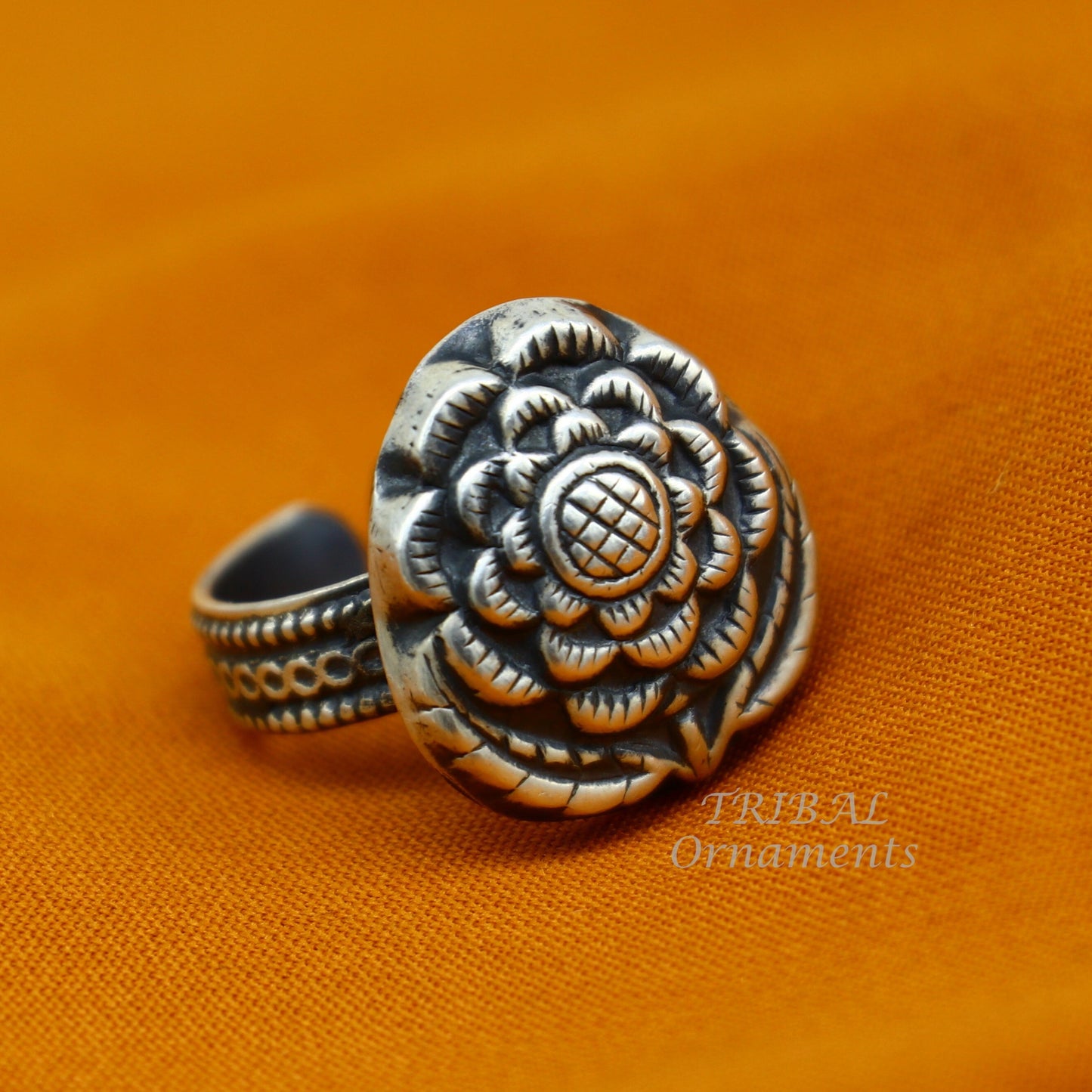 925 sterling silver handmade fabulous vintage antique design adjustable rings band for Brides gifting jewelry temple jewelry SR339 - TRIBAL ORNAMENTS