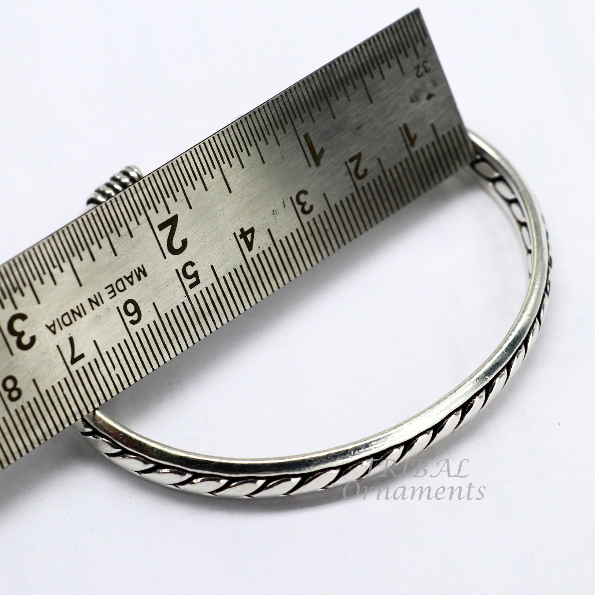 925 sterling silver bright cuff bangle bracelet kada, gorgeous open face adjustable bracelet unisex Indian stylish jewelry cuff122 - TRIBAL ORNAMENTS