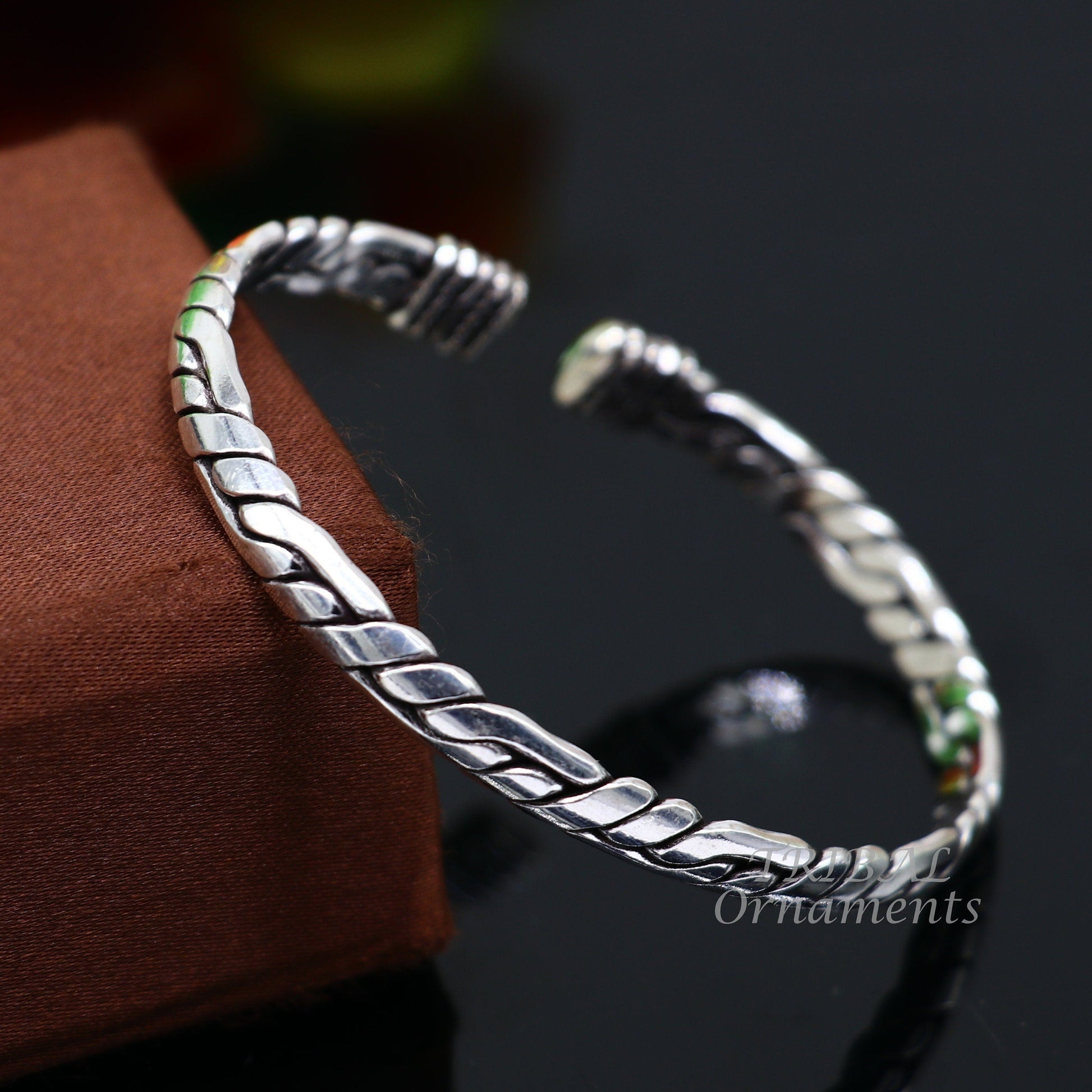 Vintage handmade design stylish both men's and girls 925 sterling silver cuff bracelet kada, amazing gifting ethnic style bangles cuff126 - TRIBAL ORNAMENTS