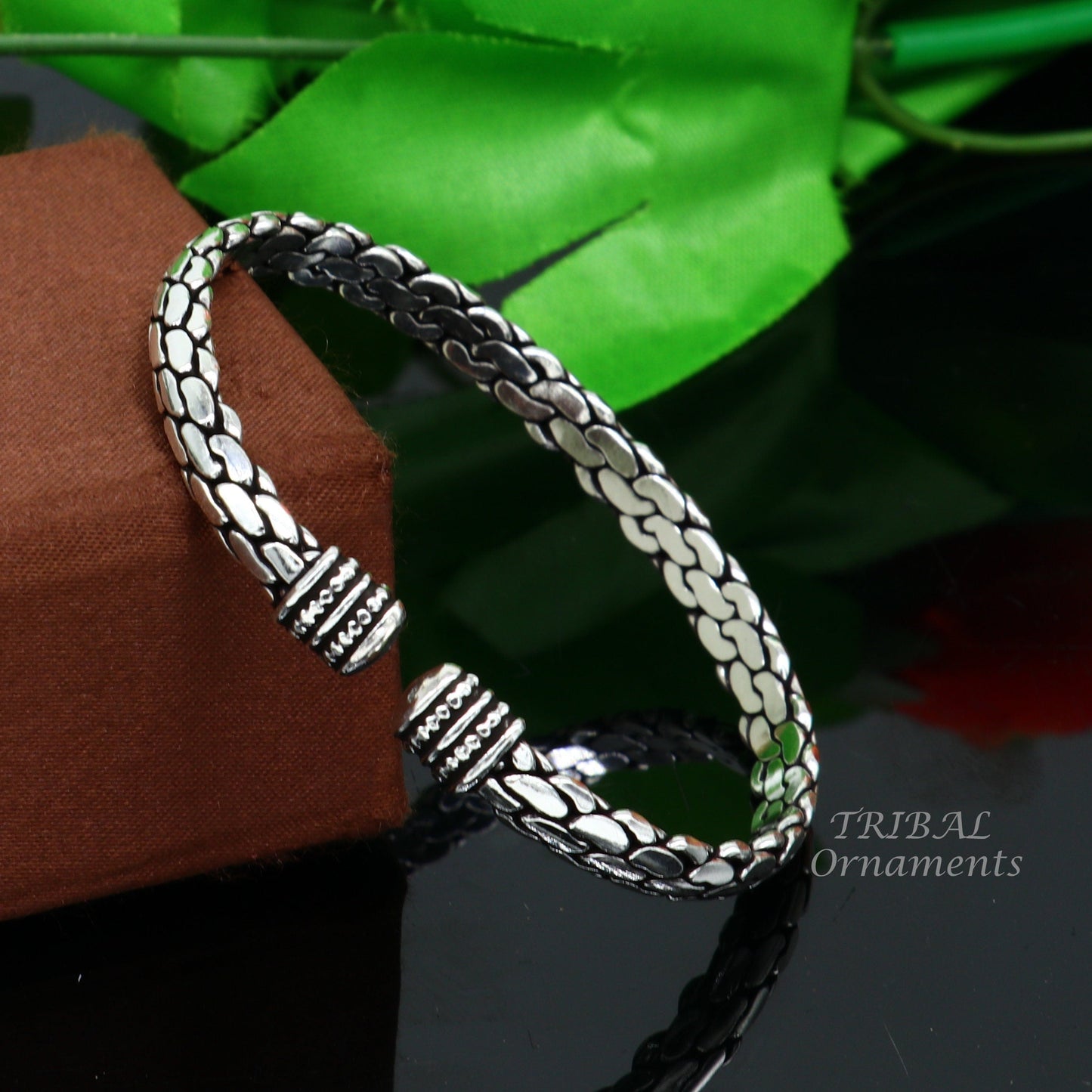 925 sterling silver cuff bracelet kada, amazing unisex vintage style handmade daily use ethnic bangles kada cuff128 - TRIBAL ORNAMENTS