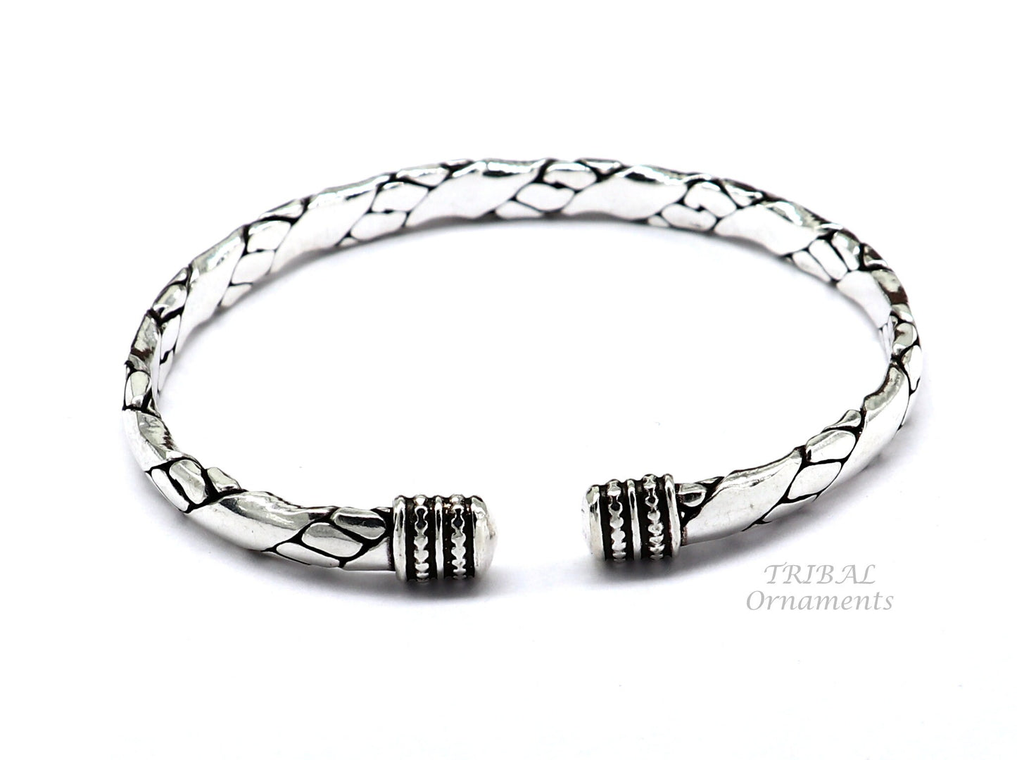 925 sterling silver cuff bracelet kada, amazing unisex vintage style handmade daily use ethnic bangles kada cuff131 - TRIBAL ORNAMENTS
