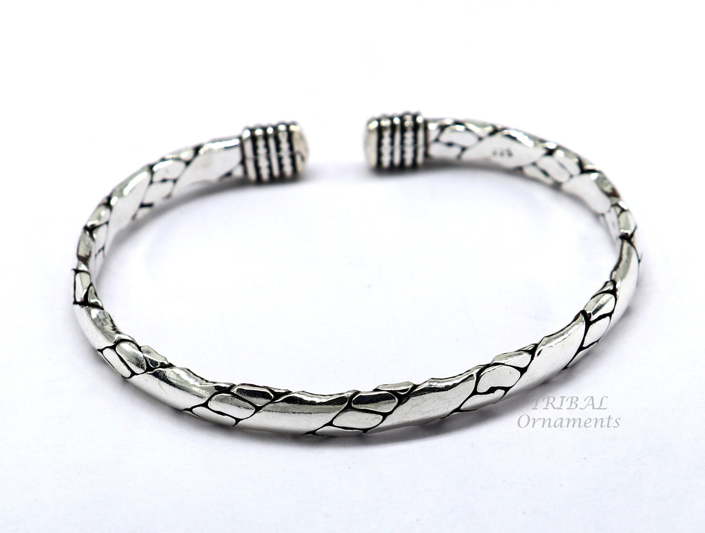 925 sterling silver cuff bracelet kada, amazing unisex vintage style handmade daily use ethnic bangles kada cuff131 - TRIBAL ORNAMENTS