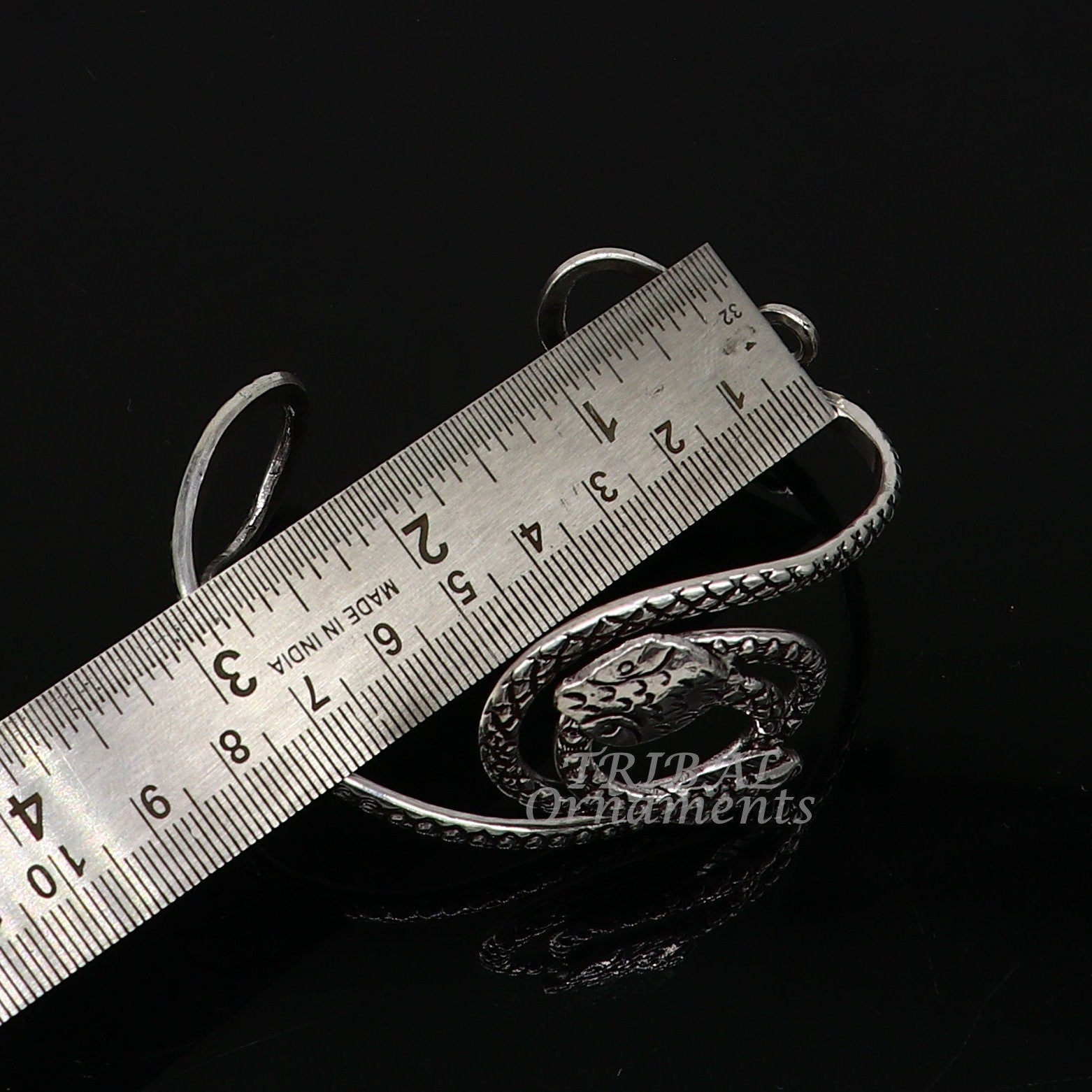 Vintage style unique snake couple design 925 sterling silver cuff bracelet kada, best gifting unisex snake cobra jewelry cuff135 - TRIBAL ORNAMENTS