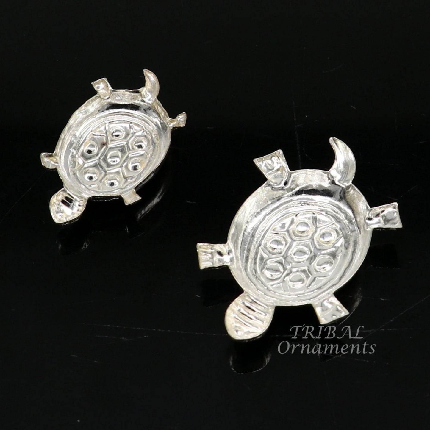 Handmade sterling silver vintage design small tortoise combo statue or sculpture, best puja article collection silver figurine article su870 - TRIBAL ORNAMENTS
