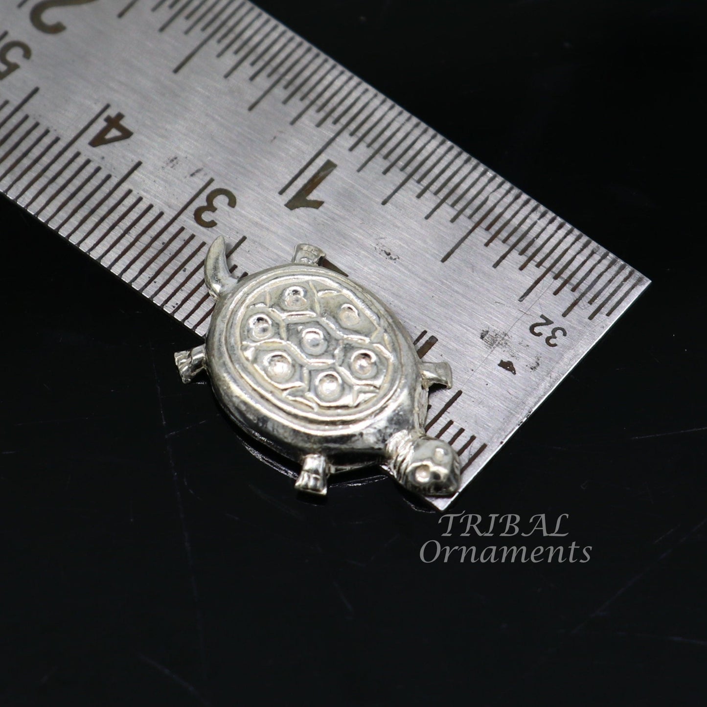 Handmade sterling silver vintage design small tortoise combo statue or sculpture, best puja article collection silver figurine article su870 - TRIBAL ORNAMENTS