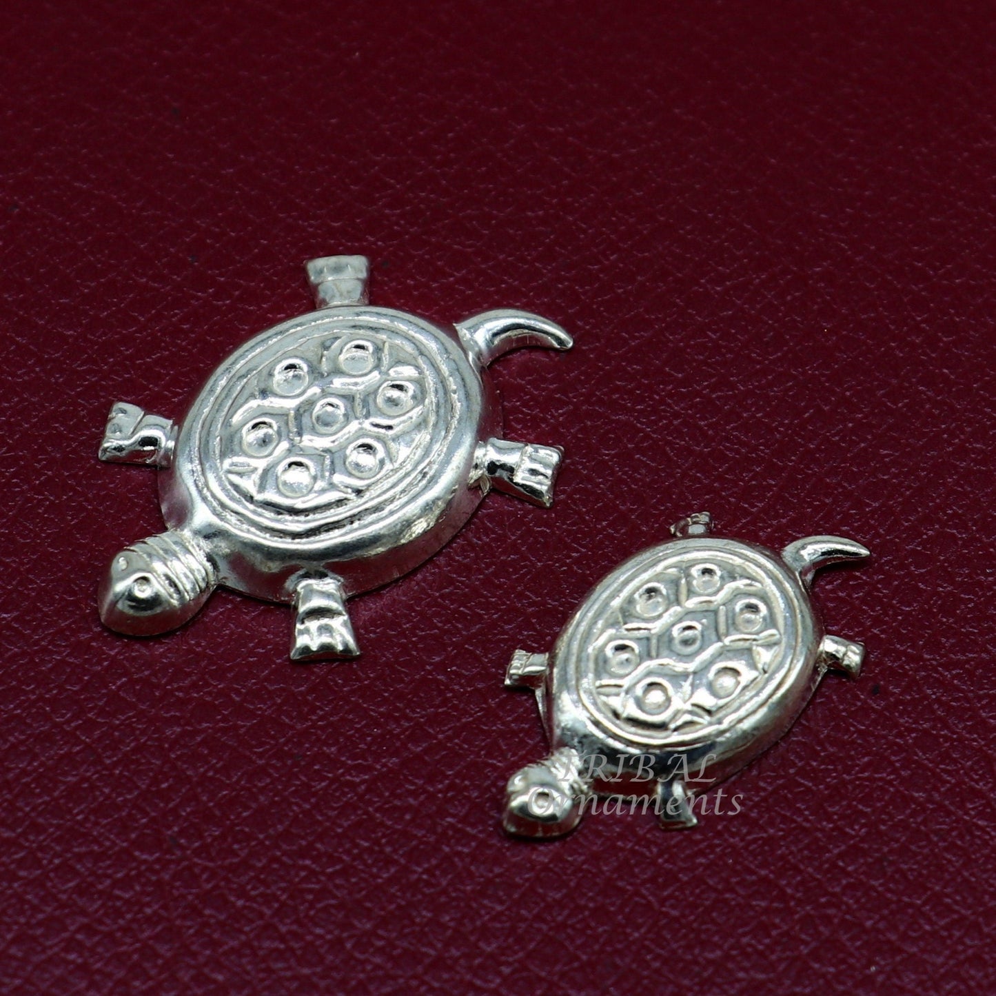 Handmade sterling silver vintage design small tortoise combo statue or sculpture, best puja article collection silver figurine article su870 - TRIBAL ORNAMENTS