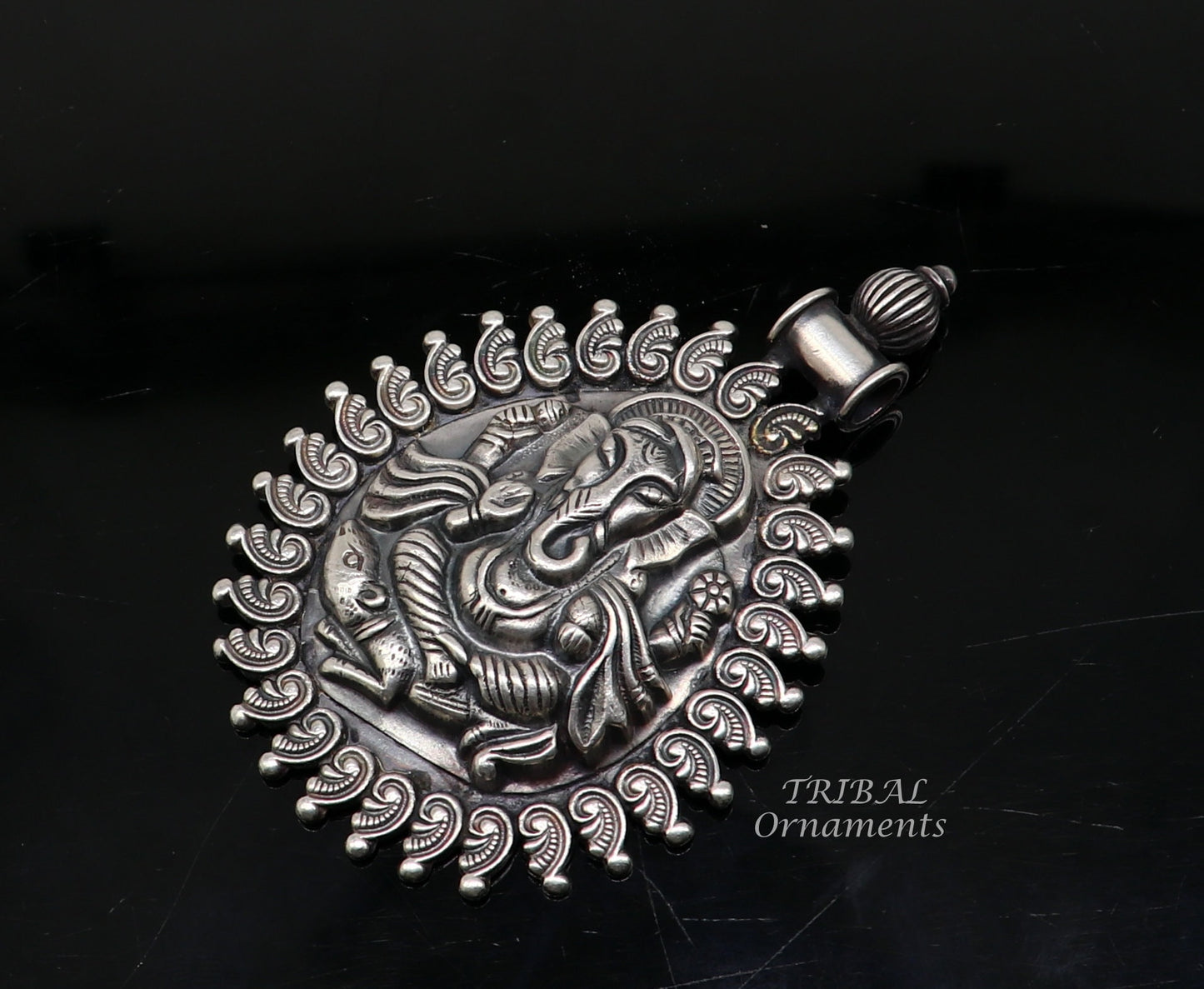 925 sterling silver handmade vintage design amazing lord Ganesha pendant best brides ethnic tribal belly dance jewelry india nsp516 - TRIBAL ORNAMENTS