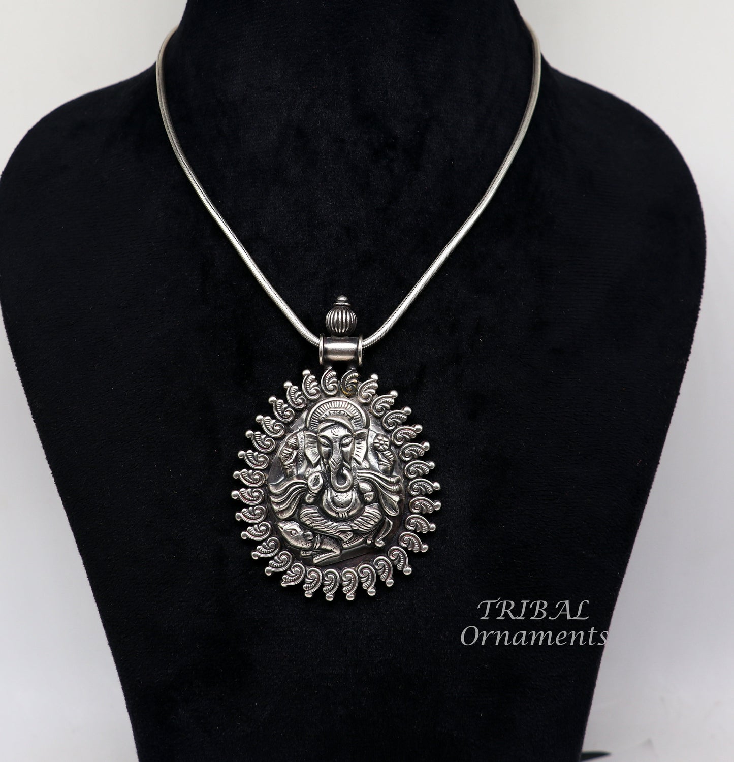 925 sterling silver handmade vintage design amazing lord Ganesha pendant best brides ethnic tribal belly dance jewelry india nsp516 - TRIBAL ORNAMENTS