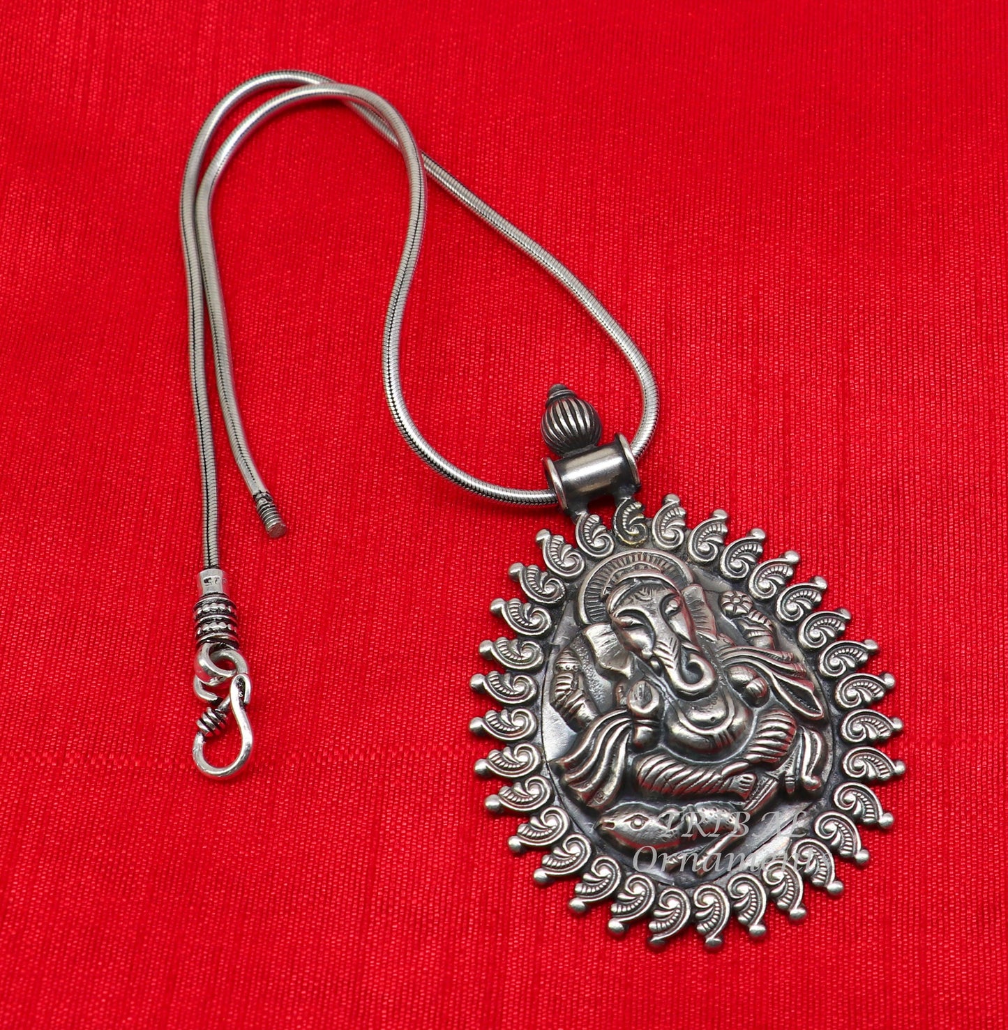 925 sterling silver handmade vintage design amazing lord Ganesha pendant best brides ethnic tribal belly dance jewelry india nsp516 - TRIBAL ORNAMENTS