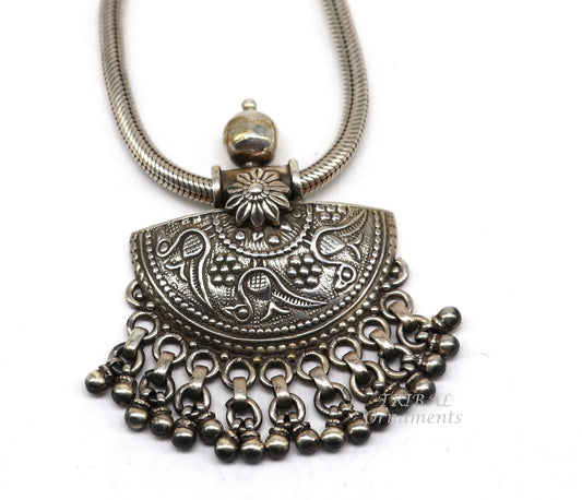 925 sterling silver handmade amazing vintage design charm pendant best brides ethnic tribal belly dance jewelry  india nsp517 - TRIBAL ORNAMENTS