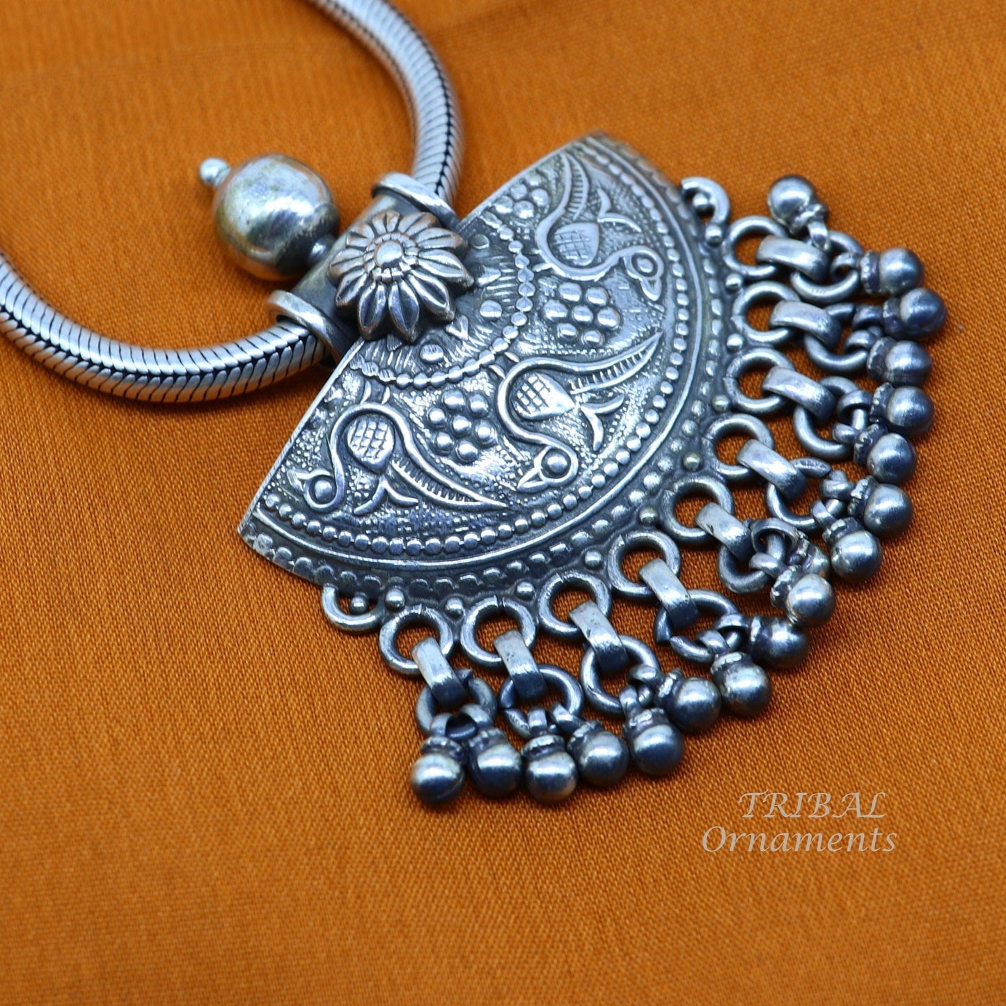 925 sterling silver handmade amazing vintage design charm pendant best brides ethnic tribal belly dance jewelry  india nsp517 - TRIBAL ORNAMENTS