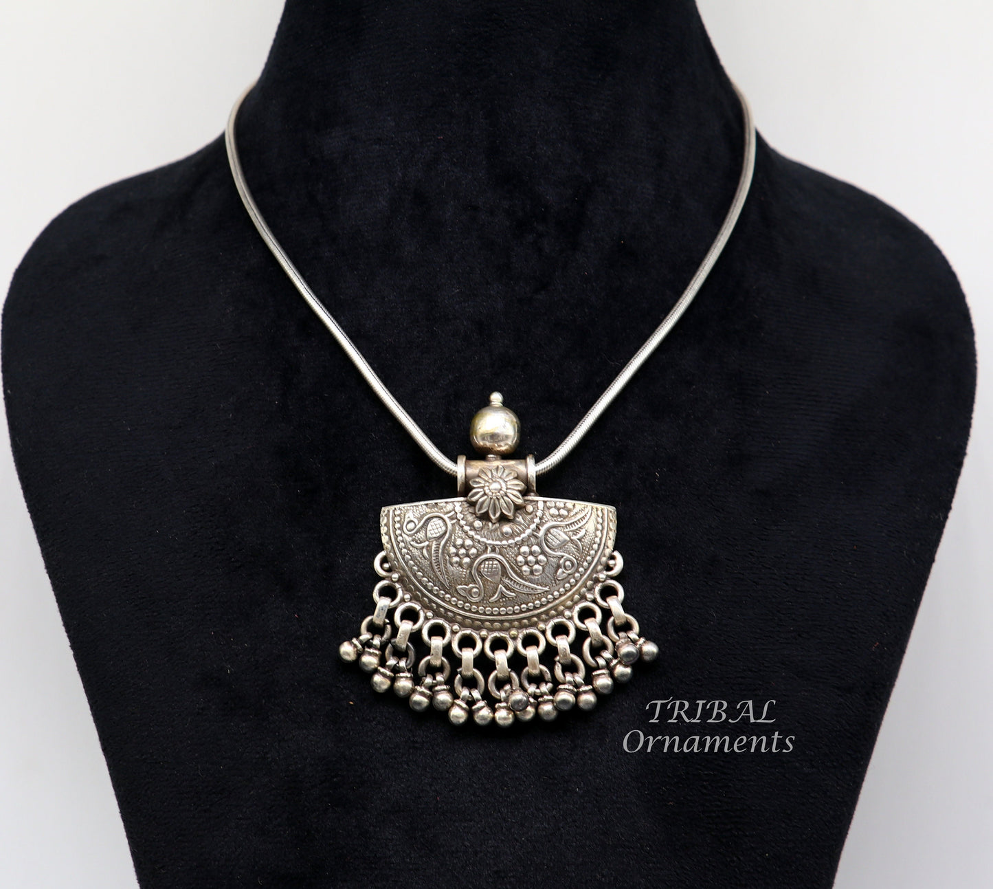 925 sterling silver handmade amazing vintage design charm pendant best brides ethnic tribal belly dance jewelry  india nsp517 - TRIBAL ORNAMENTS