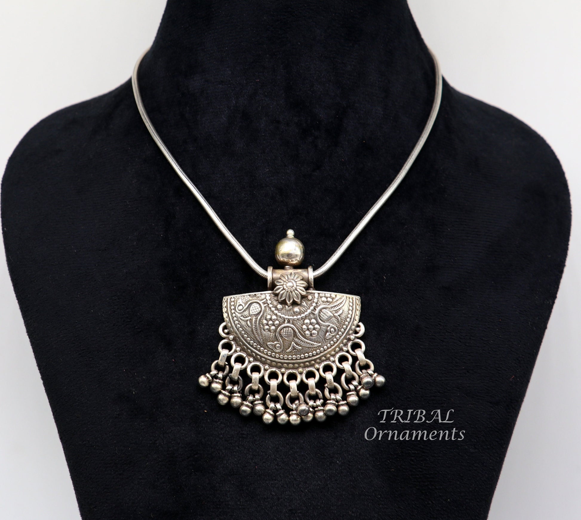 925 sterling silver handmade amazing vintage design charm pendant best brides ethnic tribal belly dance jewelry  india nsp517 - TRIBAL ORNAMENTS