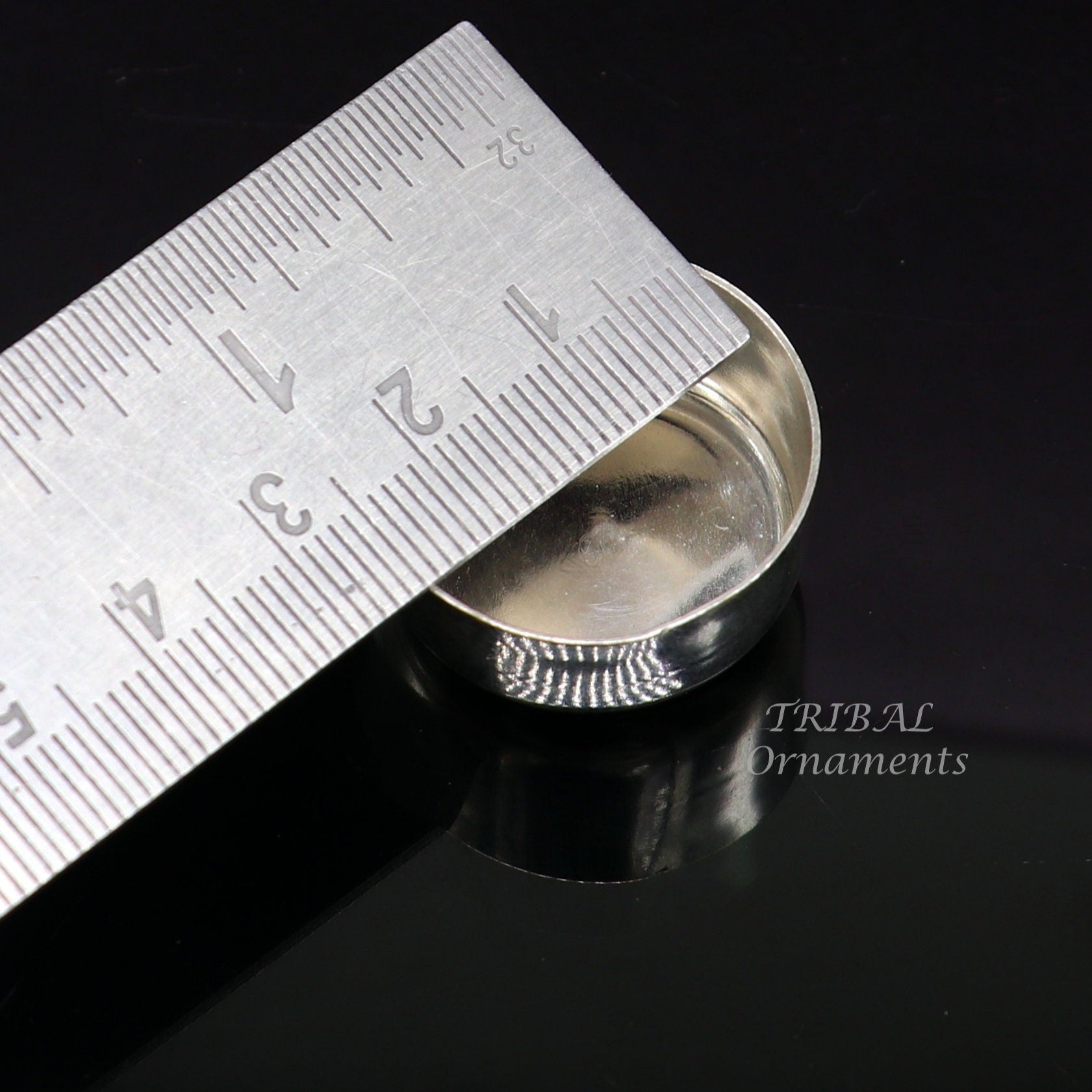 925 silver handmade silver small bowlor Tilak bowl , best small tiny bowl for saffron sandal or kumkum  tilak dani su897 - TRIBAL ORNAMENTS