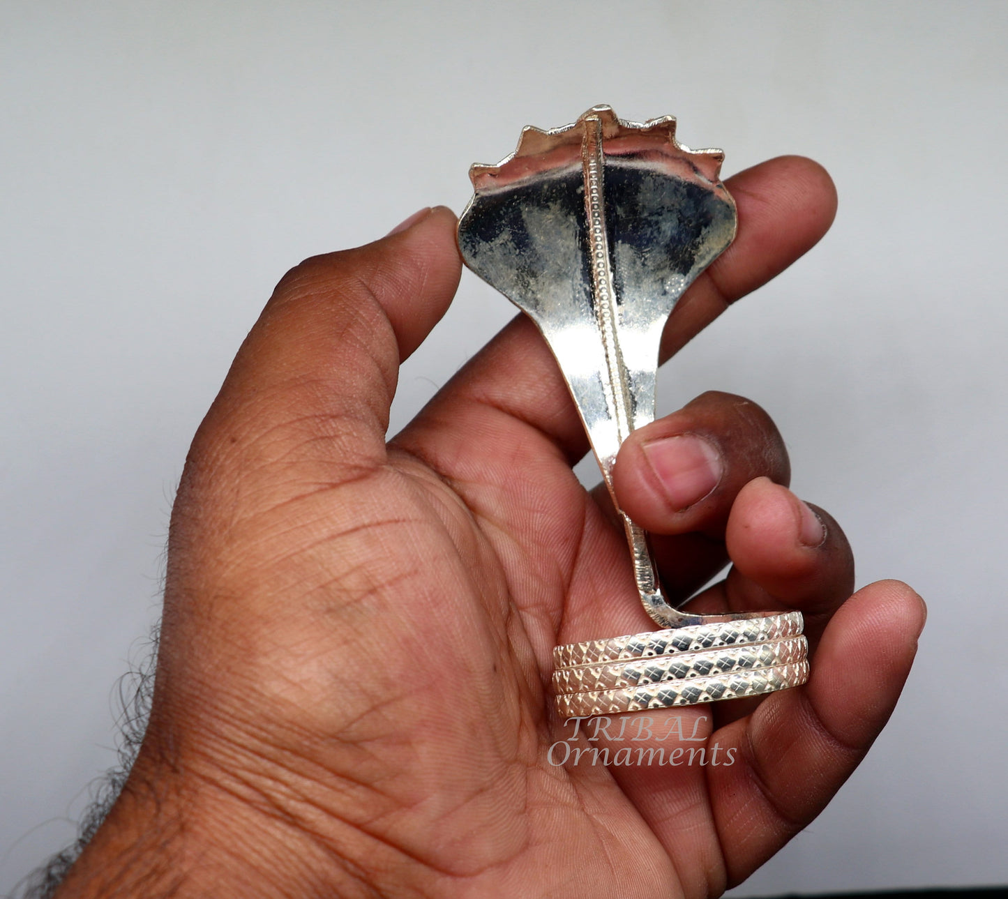 925 Solid silver handmade Divine Sheshnag vintage style mini snake or shiva snake for puja or worshipping, solid Diwali puja article su898 - TRIBAL ORNAMENTS