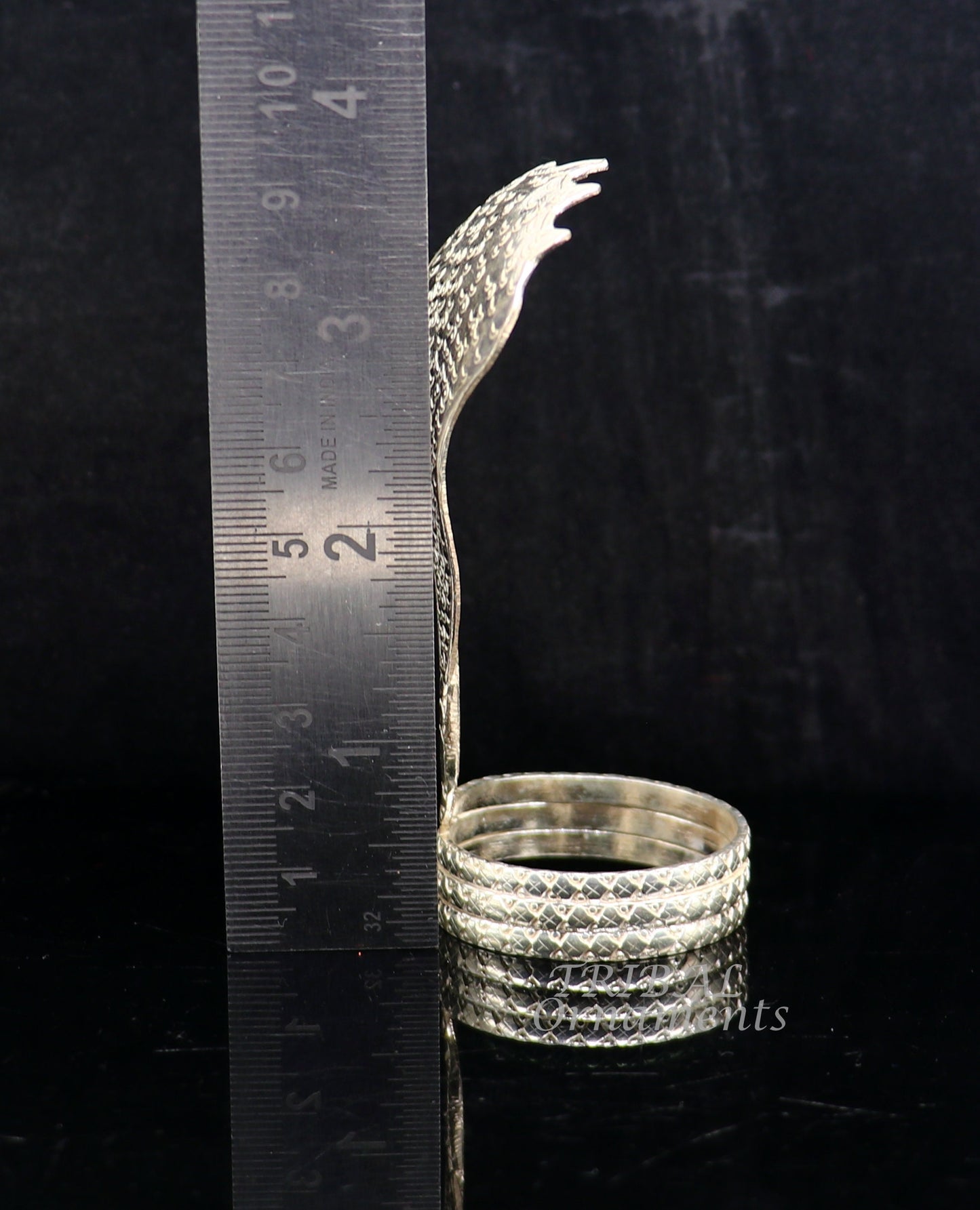 925 Solid silver handmade Divine Sheshnag vintage style mini snake or shiva snake for puja or worshipping, solid Diwali puja article su898 - TRIBAL ORNAMENTS