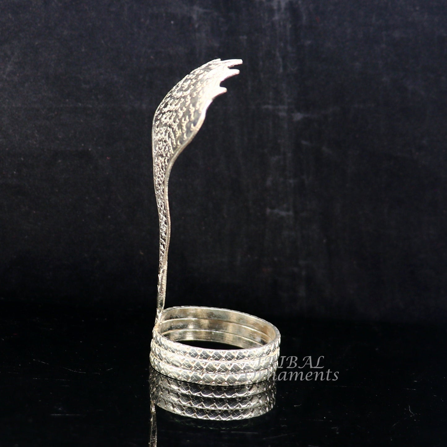 925 Solid silver handmade Divine Sheshnag vintage style mini snake or shiva snake for puja or worshipping, solid Diwali puja article su898 - TRIBAL ORNAMENTS