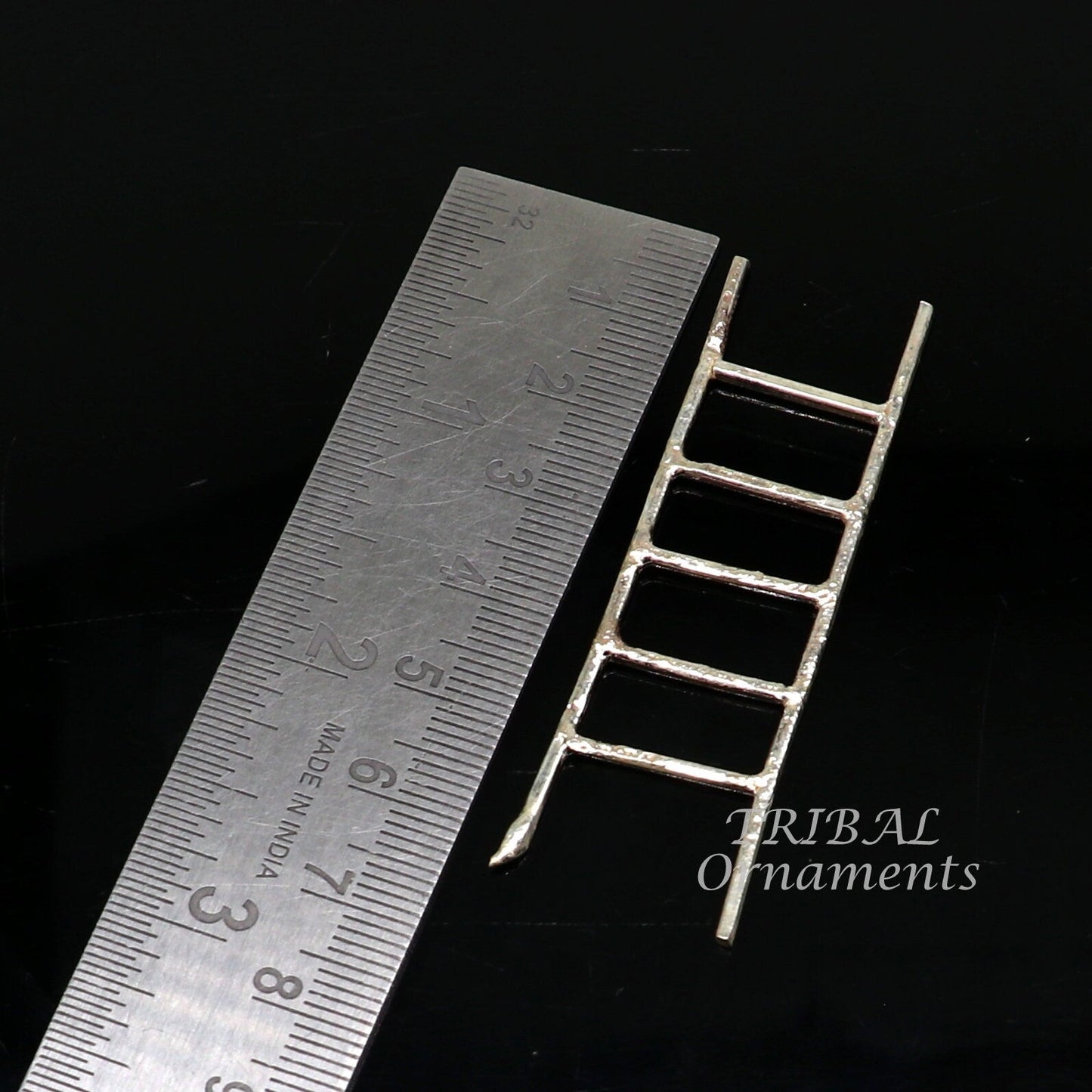 2.5 inches long 925 sterling silver handmade ladder 5 steps silver stair, amazing silver puja article silver utensils su902 - TRIBAL ORNAMENTS