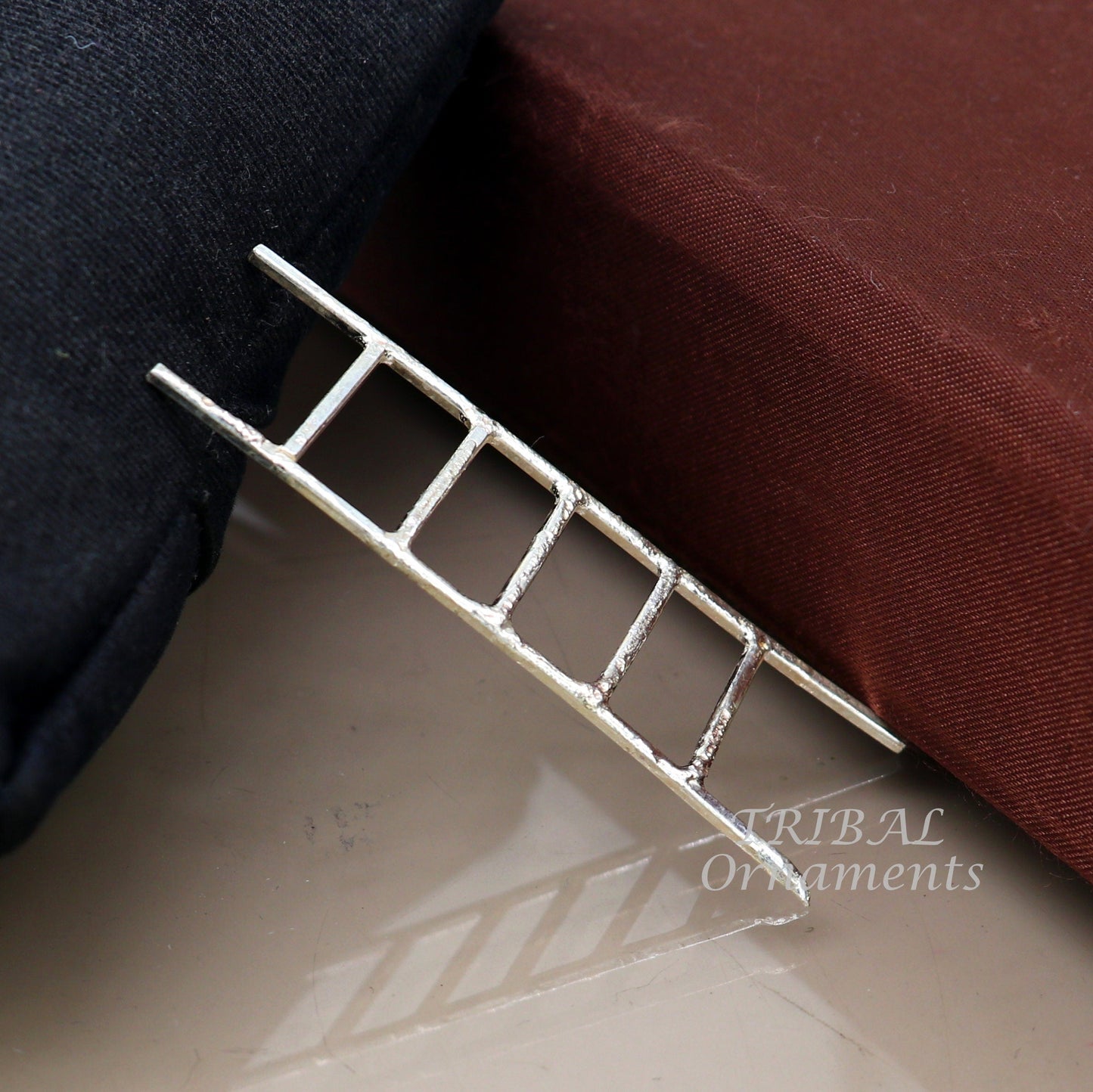 2.5 inches long 925 sterling silver handmade ladder 5 steps silver stair, amazing silver puja article silver utensils su902 - TRIBAL ORNAMENTS