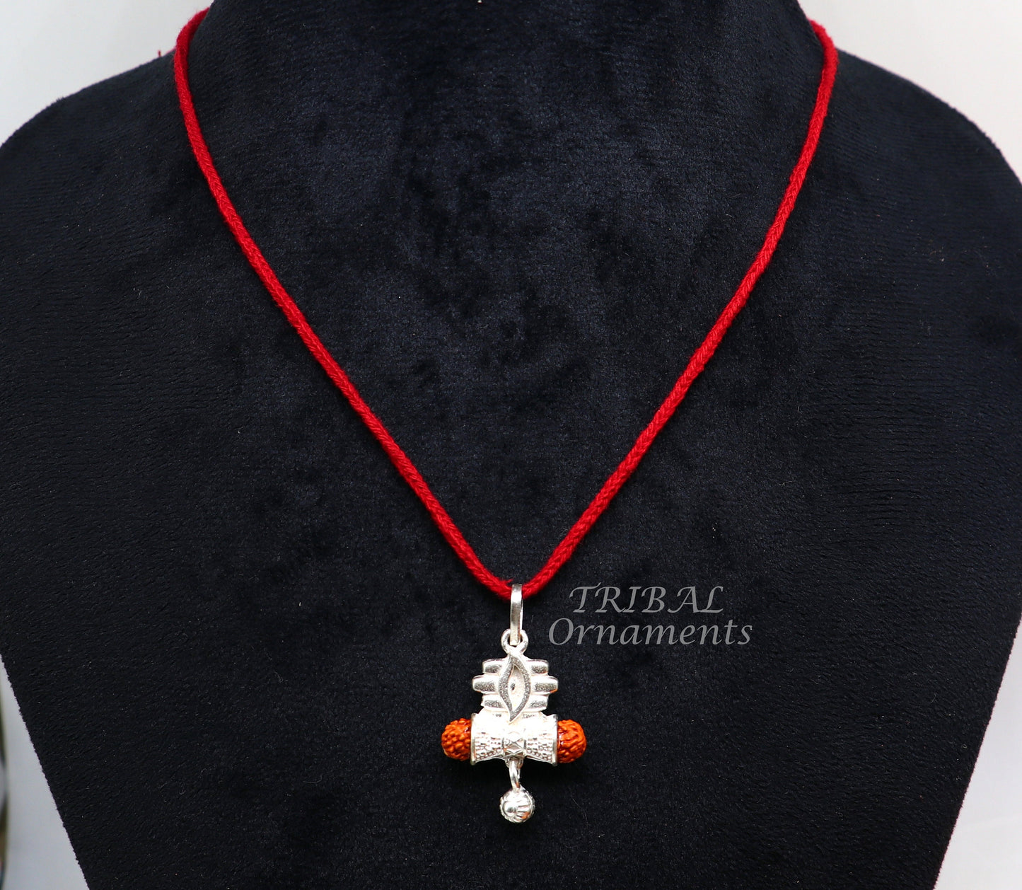 925 sterling silver handmade lord shiva pendant amazing damaru style rudraksha pendant for unisex best gifting jewelry from india nsp549 - TRIBAL ORNAMENTS