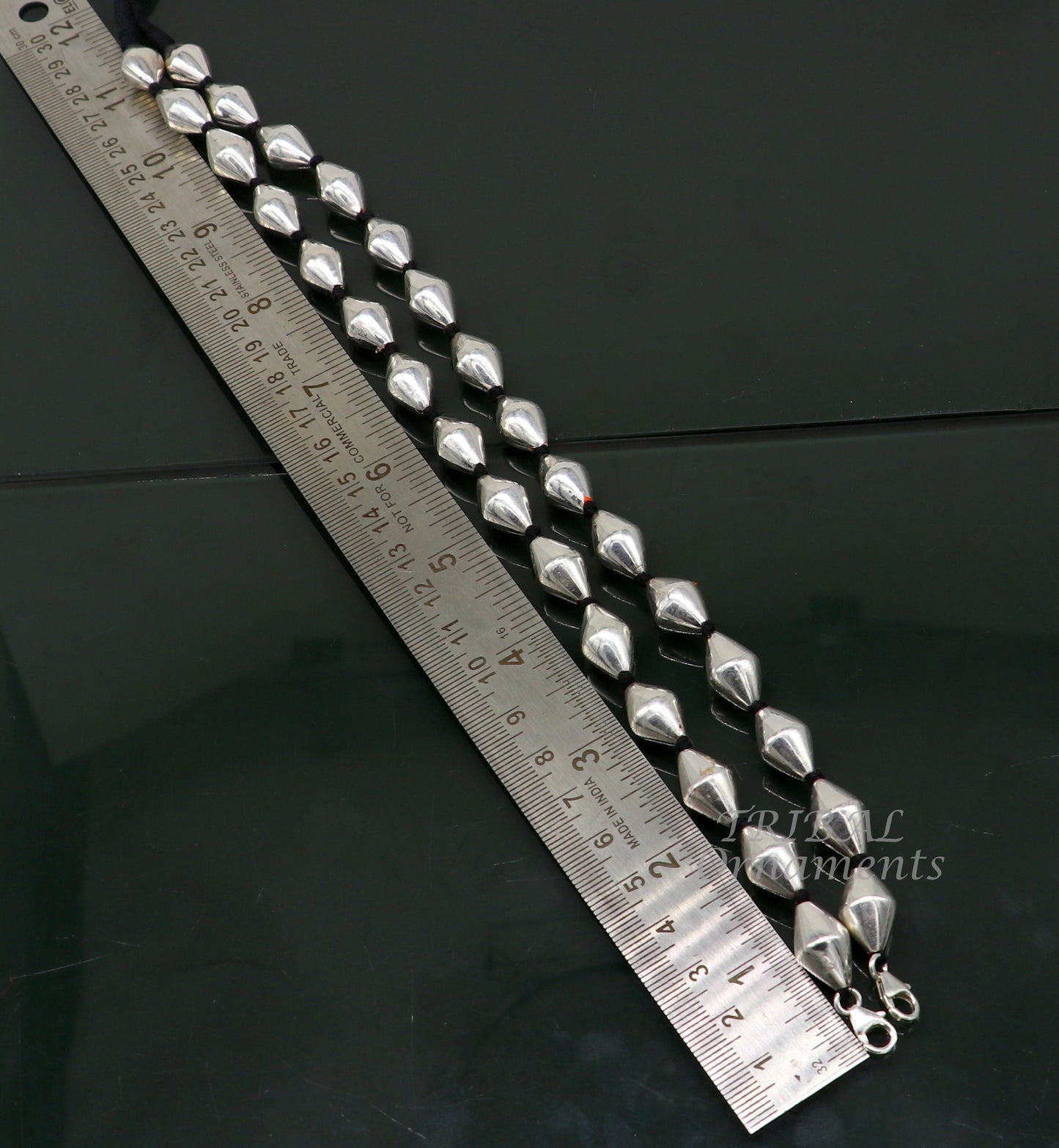 925 sterling silver handmade oval shape beaded adjustable string for pendant or Mangalsutra, best customized ethnic jewelry ideas set482 - TRIBAL ORNAMENTS