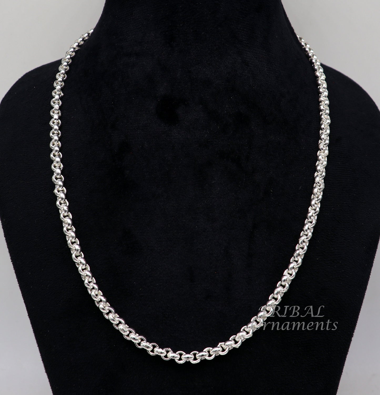 All sizes 925 Sterling silver handmade fabulous cable link rolo chain unisex necklace or anklet or belly chain  jewelry from india ch199 - TRIBAL ORNAMENTS