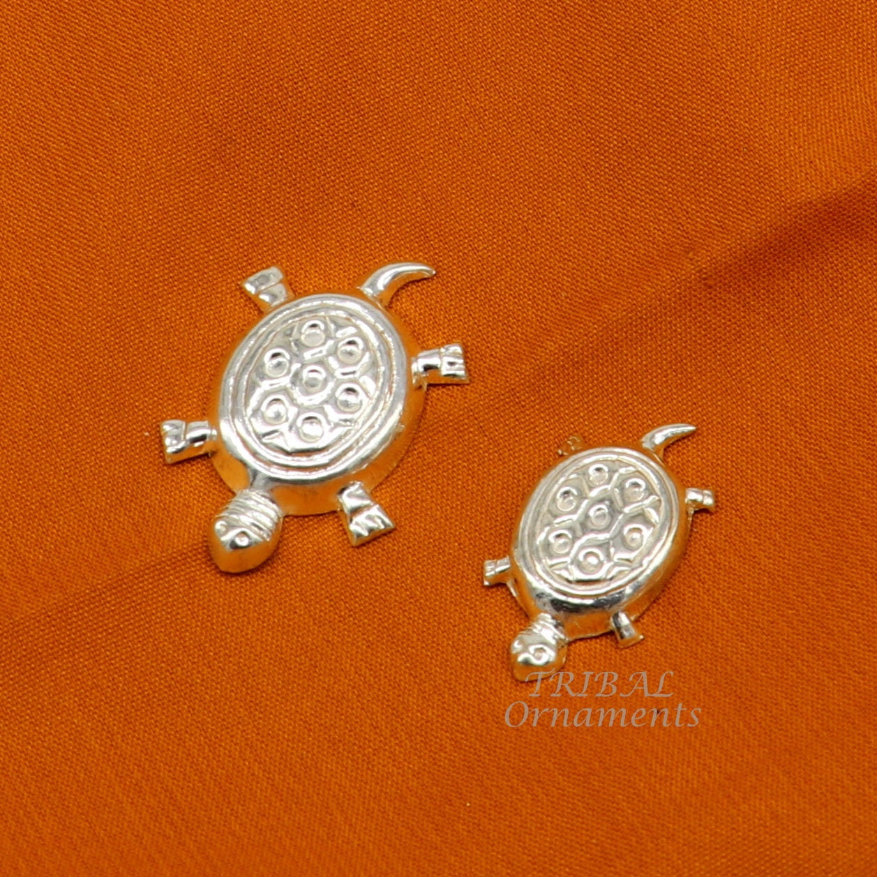 Handmade sterling silver vintage design small tortoise combo statue or sculpture, best puja article collection silver figurine article su870 - TRIBAL ORNAMENTS