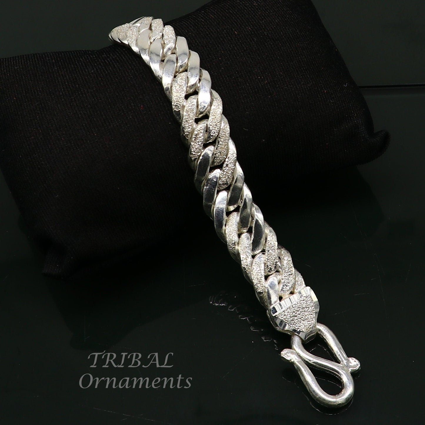 925 sterling silver handmade heavy design vintage stylish solid chain bracelet, stylish bracelet gifting unisex ethnic jewelry sbr407 - TRIBAL ORNAMENTS