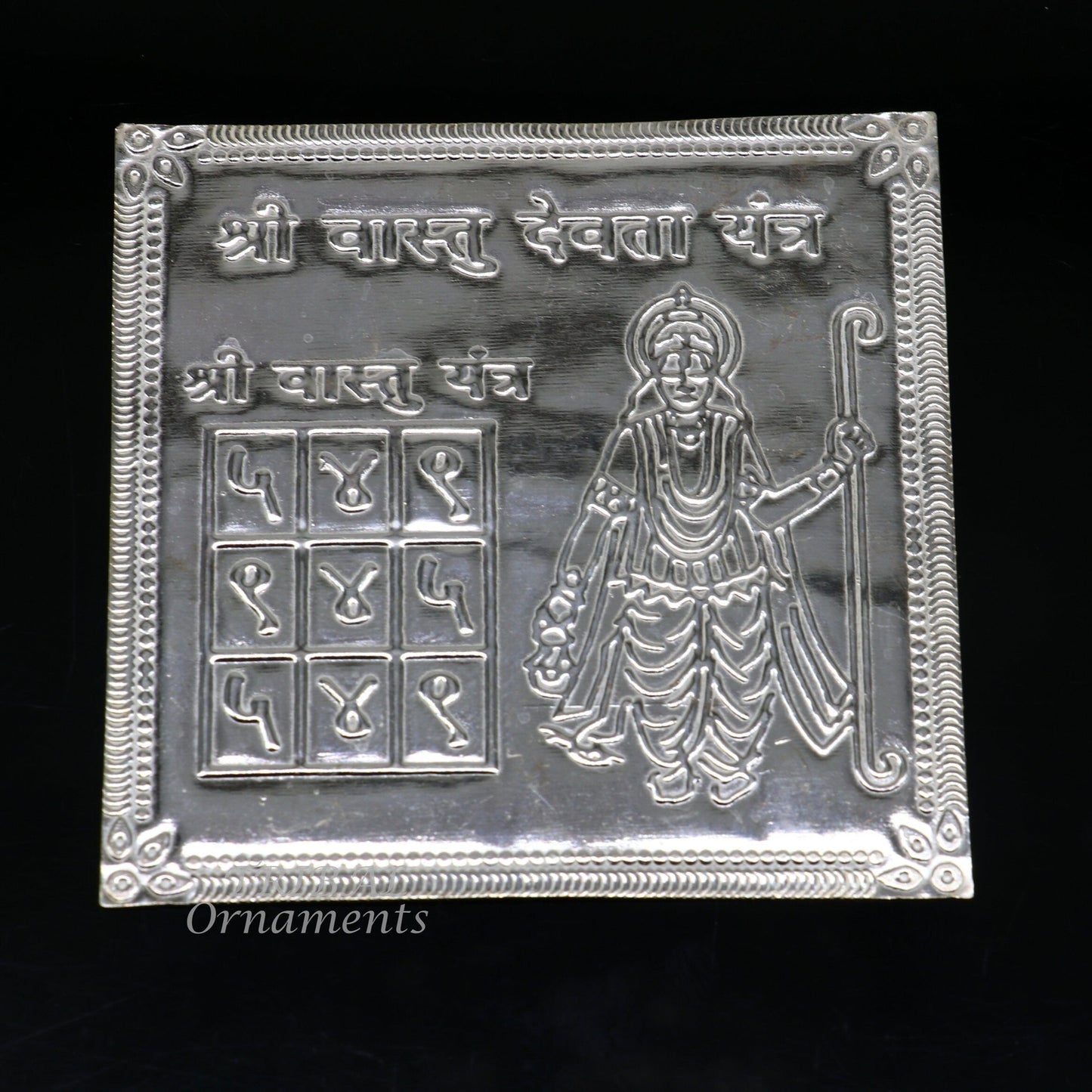 925 sterling silver handmade Shree Vastu Yantra, best for your home,Silver vastu yantram puja article from india su885 - TRIBAL ORNAMENTS