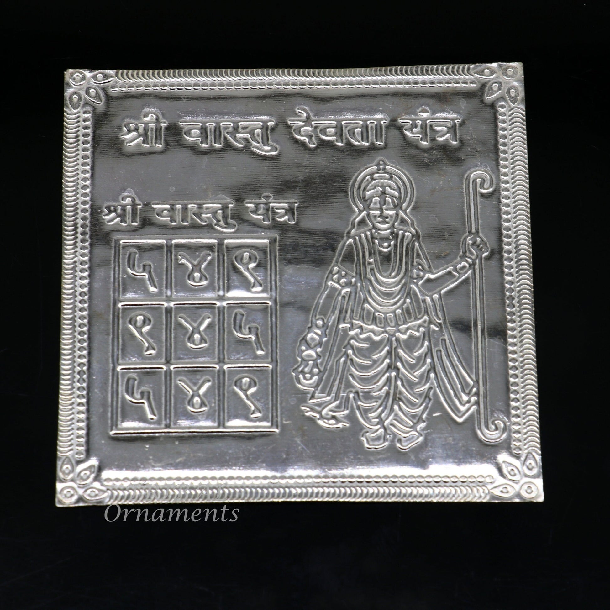 925 sterling silver handmade Shree Vastu Yantra, best for your home,Silver vastu yantram puja article from india su885 - TRIBAL ORNAMENTS