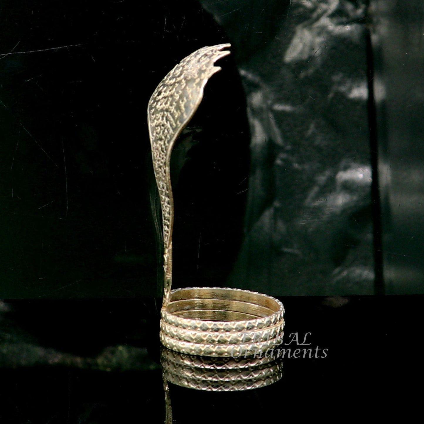925 Solid silver handmade Divine Sheshnag vintage style mini snake or shiva snake for puja or worshipping, solid Diwali puja article su898 - TRIBAL ORNAMENTS